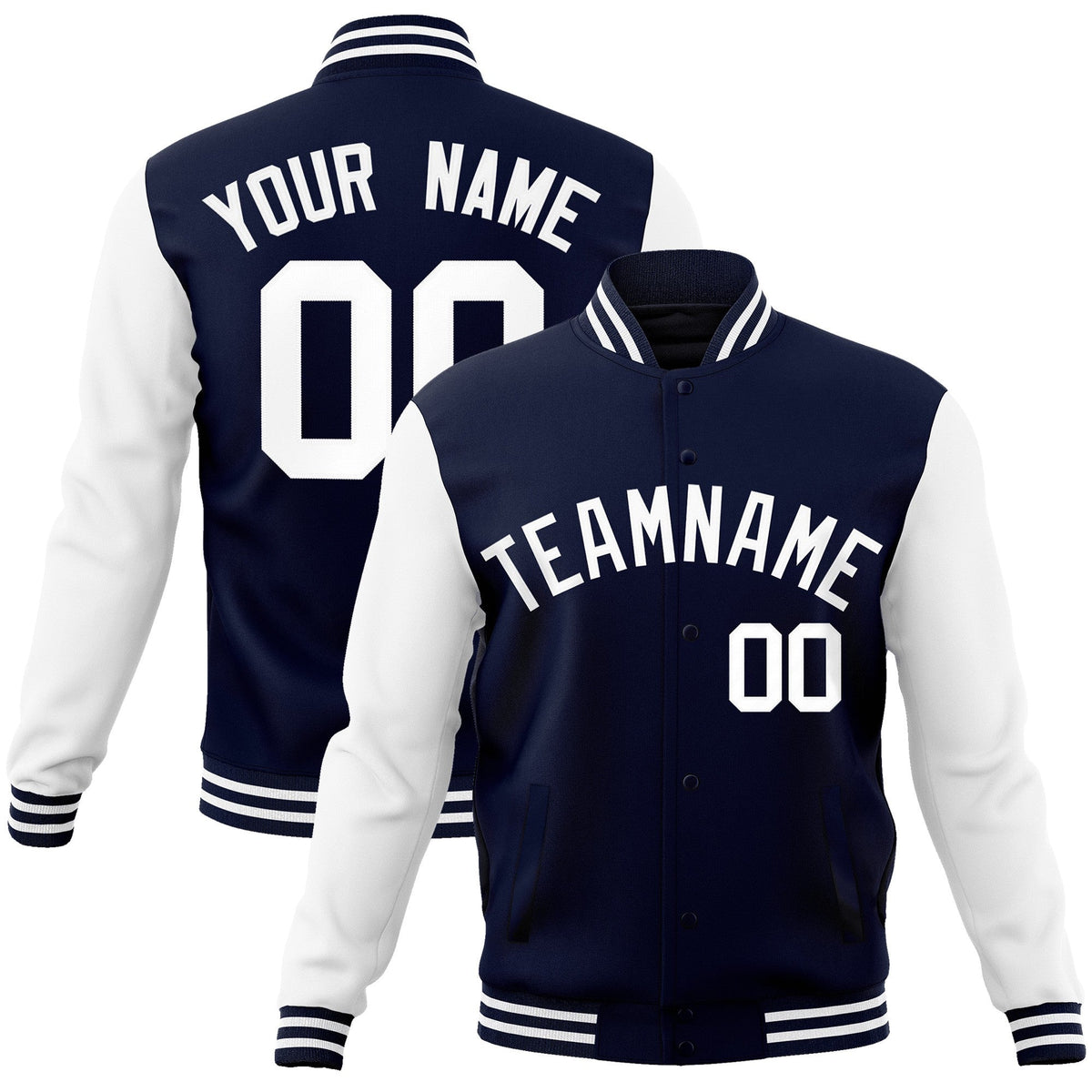 Custom Green Purple-White Raglan Sleeves Varsity Full-Snap Letterman Jacket | KXKSHOP