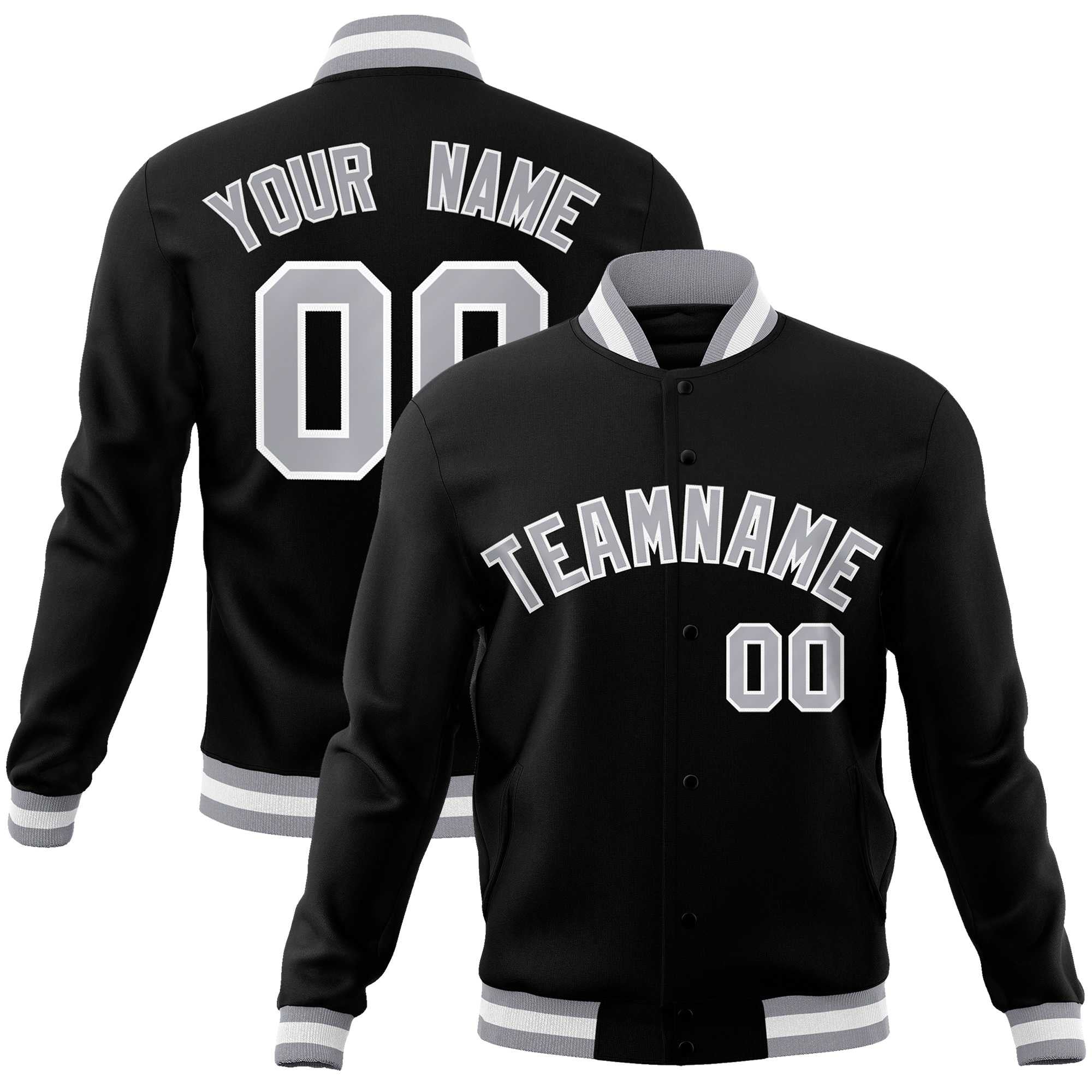 Custom White Red-Black Classic Style Varsity Full-Snap Letterman Jacket | KXKSHOP