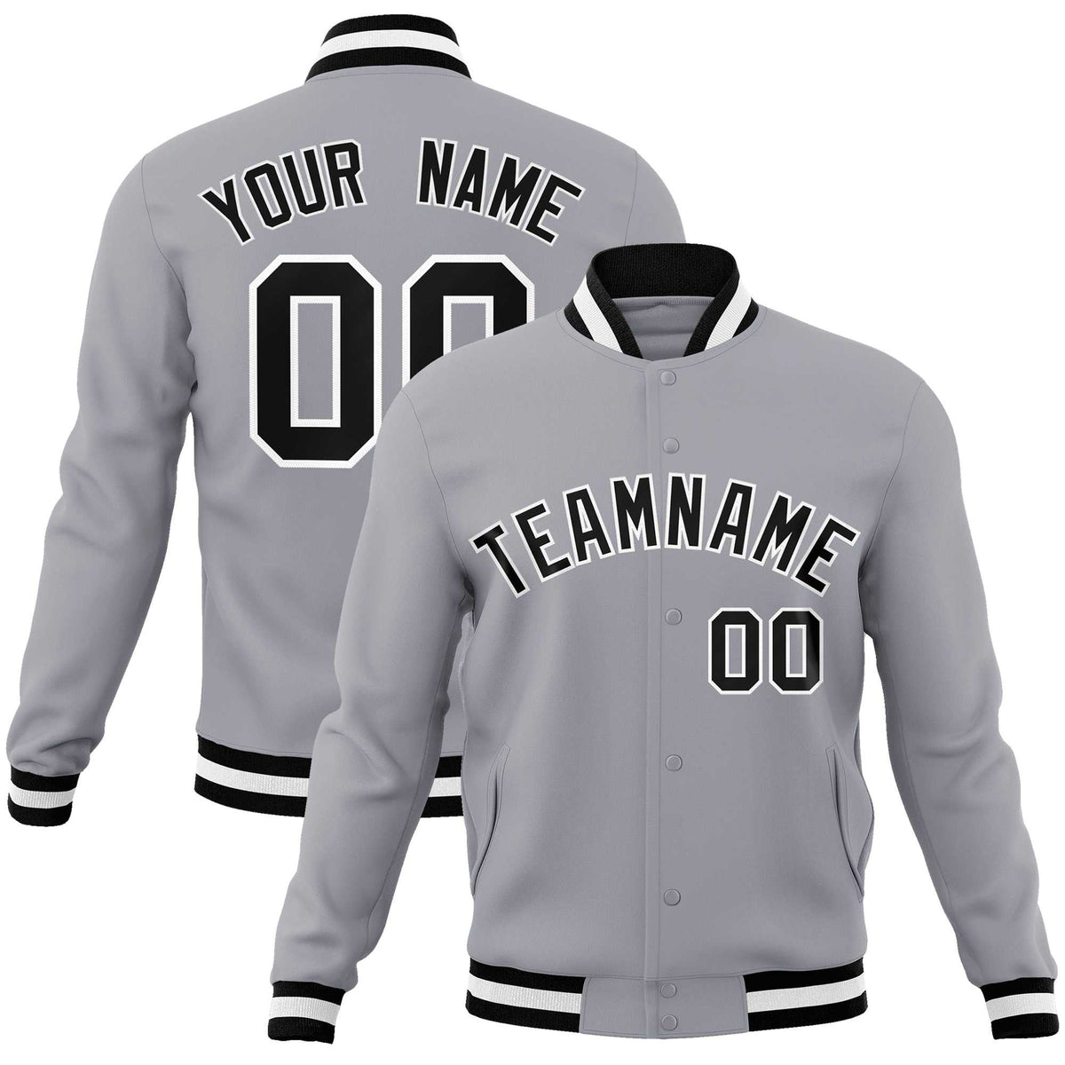 Custom White Red-Black Classic Style Varsity Full-Snap Letterman Jacket | KXKSHOP