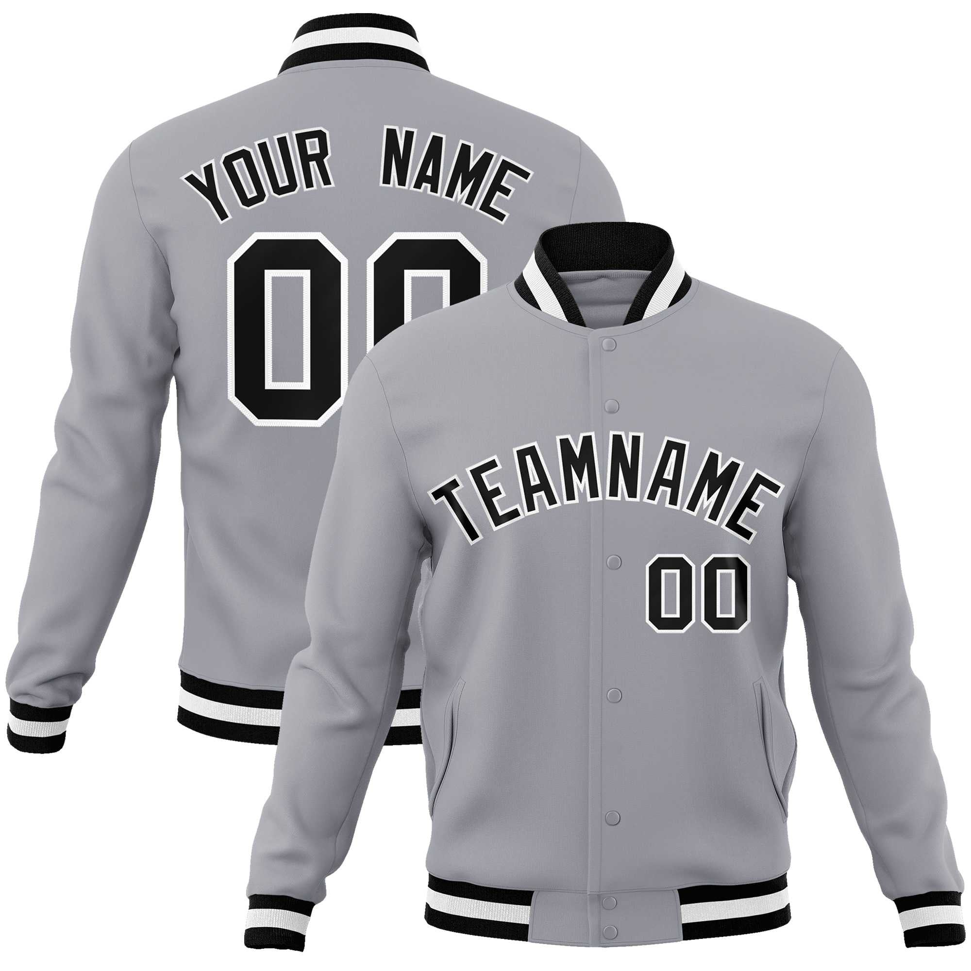 Custom White Red-Black Classic Style Varsity Full-Snap Letterman Jacket | KXKSHOP