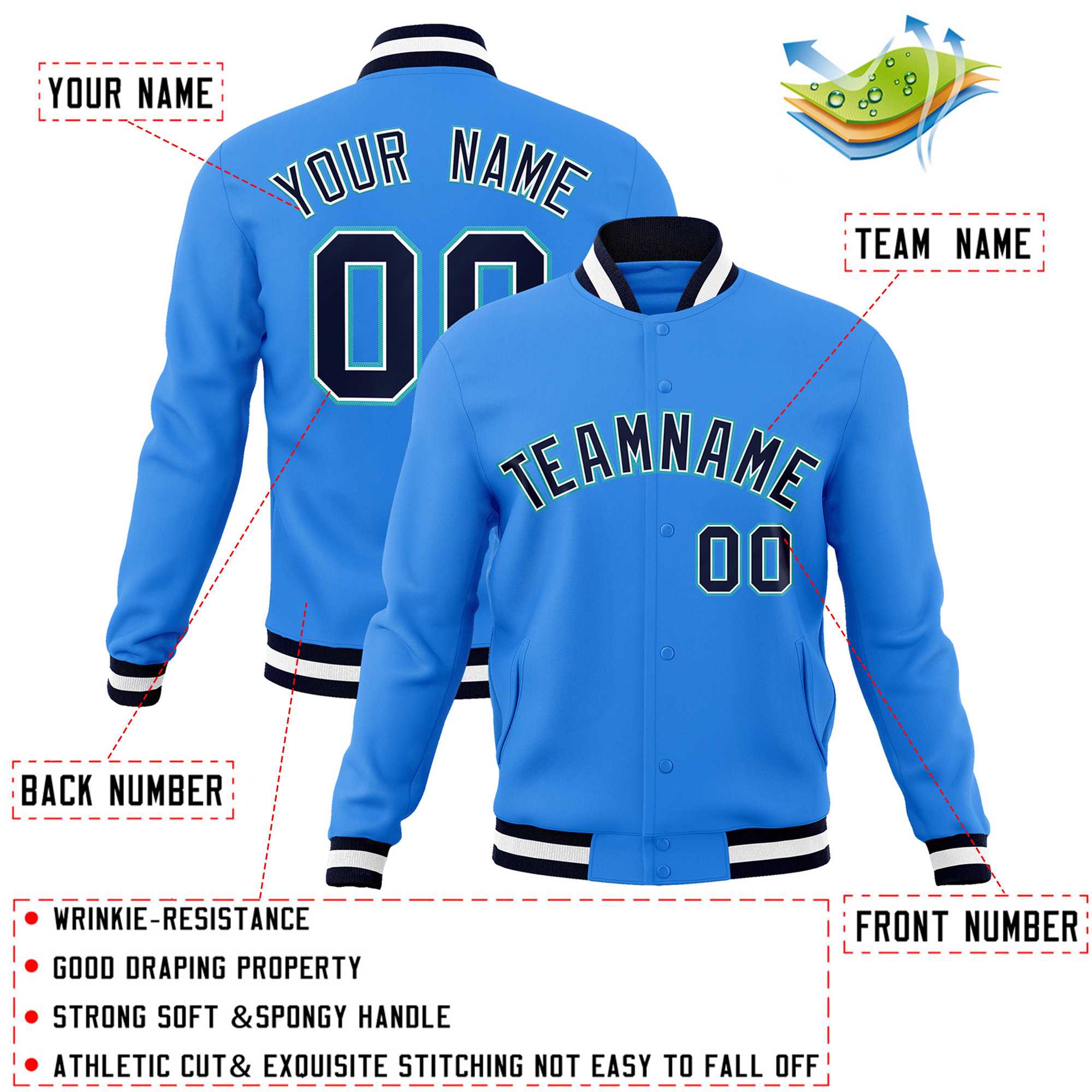 Custom White Black-Gray Classic Style Varsity Full-Snap Letterman Jacket | KXKSHOP