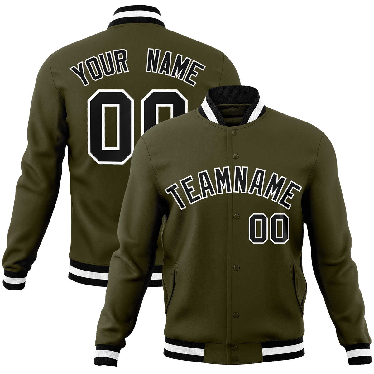 Custom White Black-Gray Classic Style Varsity Full-Snap Letterman Jacket | KXKSHOP