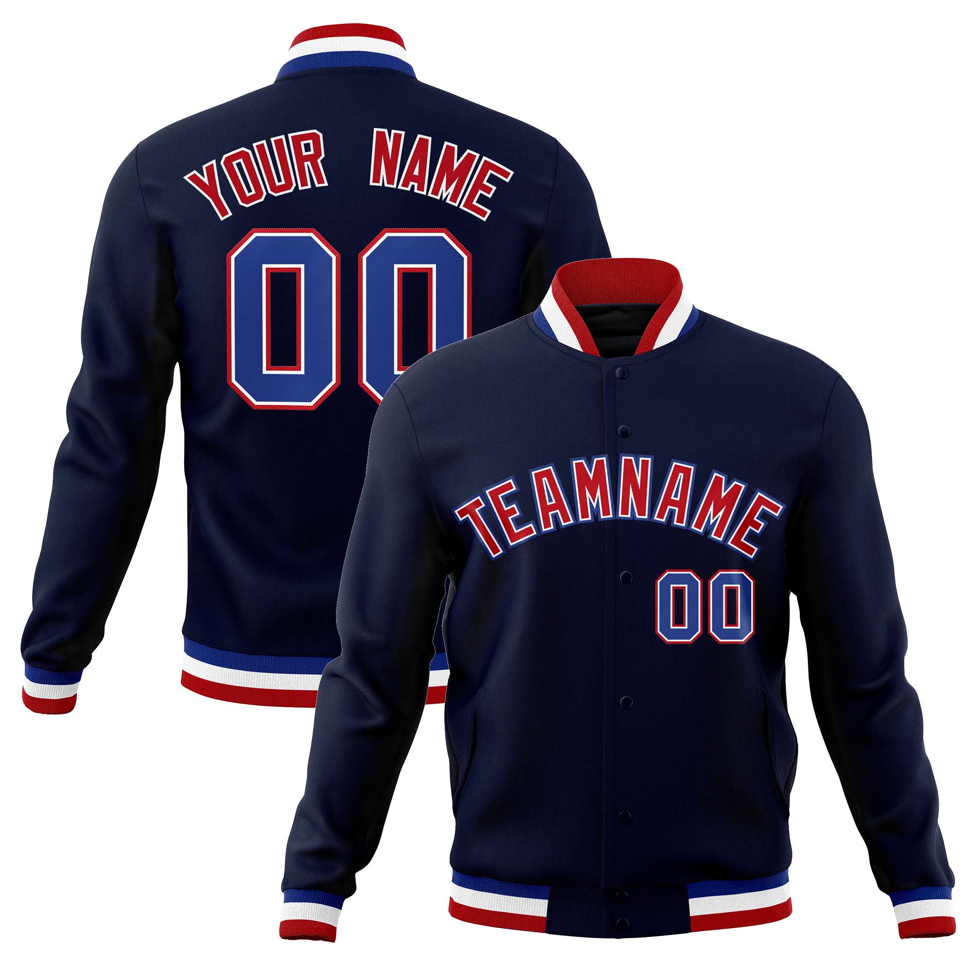 Custom White Black-Gray Classic Style Varsity Full-Snap Letterman Jacket | KXKSHOP