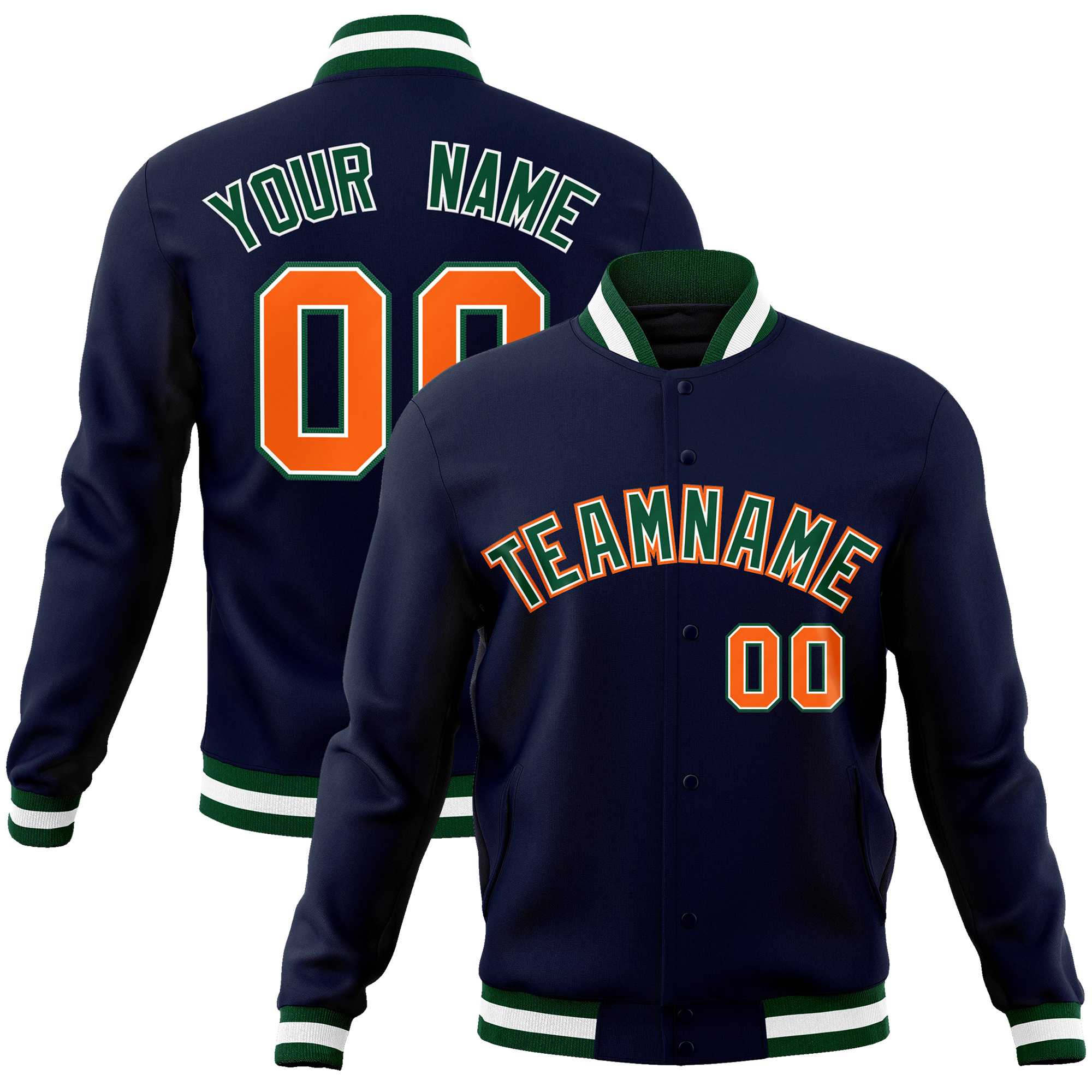 Custom White Black-Gray Classic Style Varsity Full-Snap Letterman Jacket | KXKSHOP
