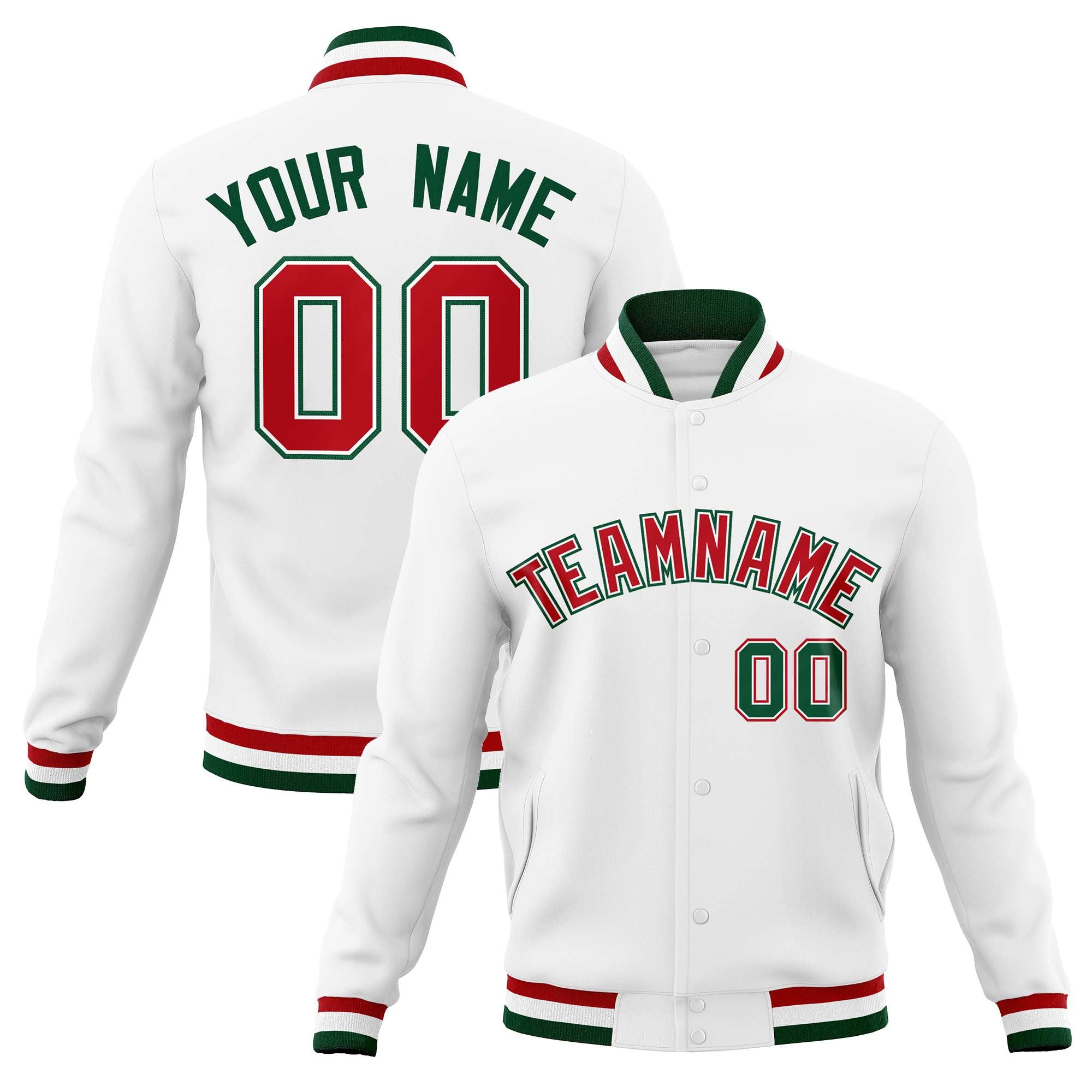 Custom White Black-Gray Classic Style Varsity Full-Snap Letterman Jacket | KXKSHOP