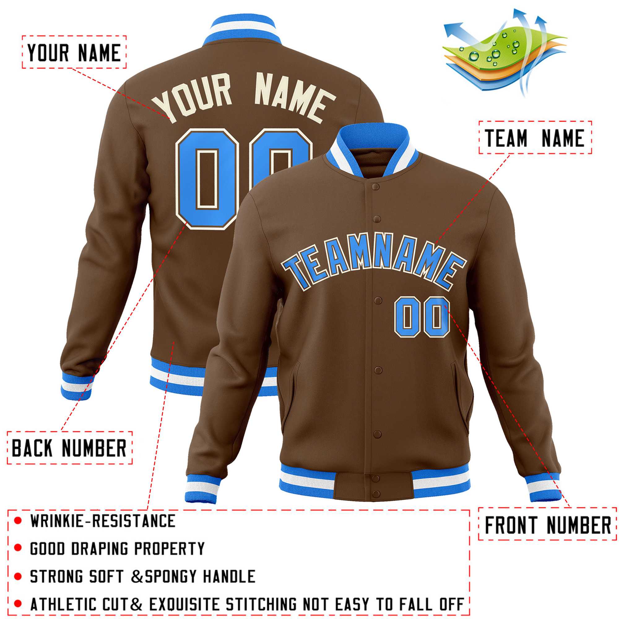Custom White Black-Gray Classic Style Varsity Full-Snap Letterman Jacket | KXKSHOP