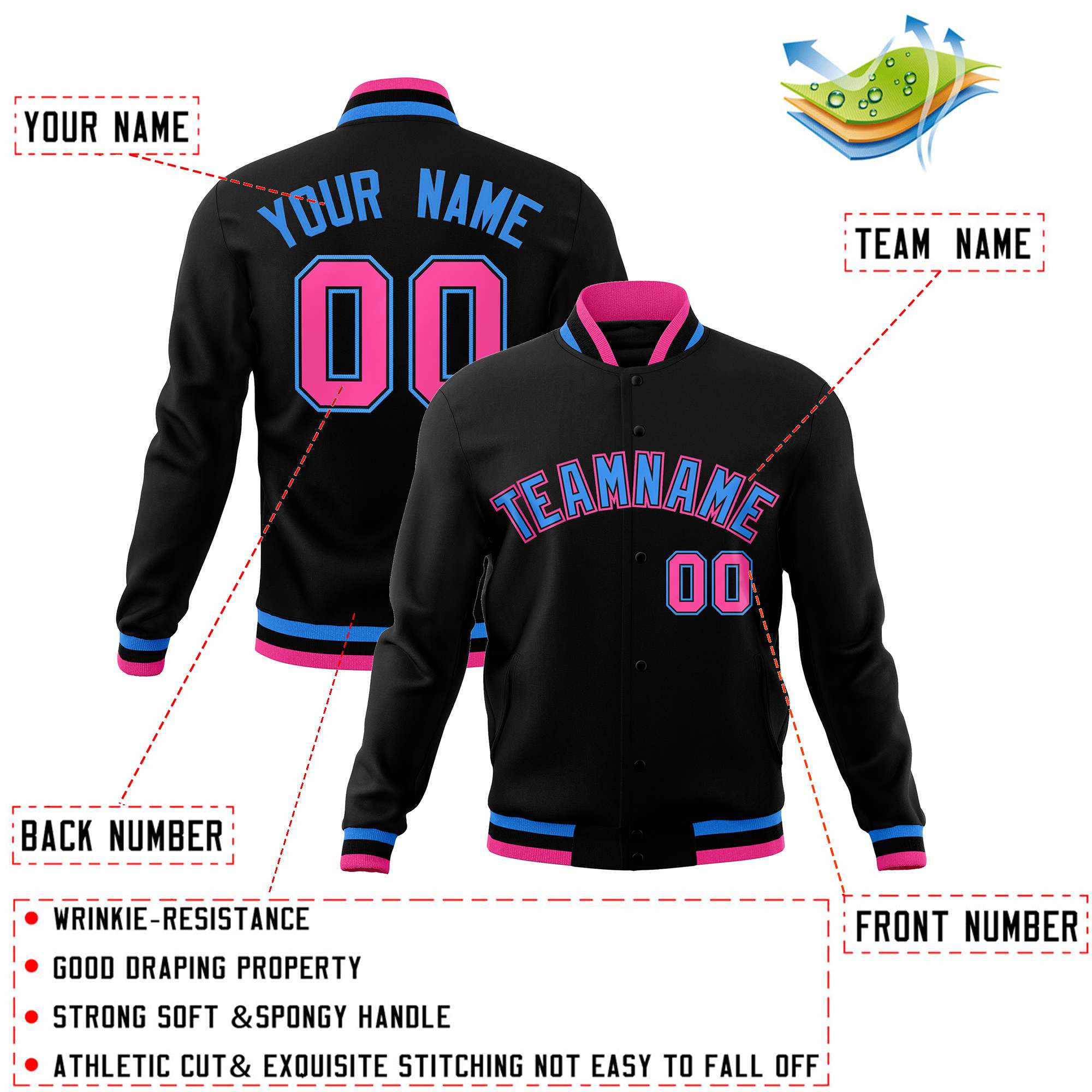 Custom White Black-Gray Classic Style Varsity Full-Snap Letterman Jacket | KXKSHOP