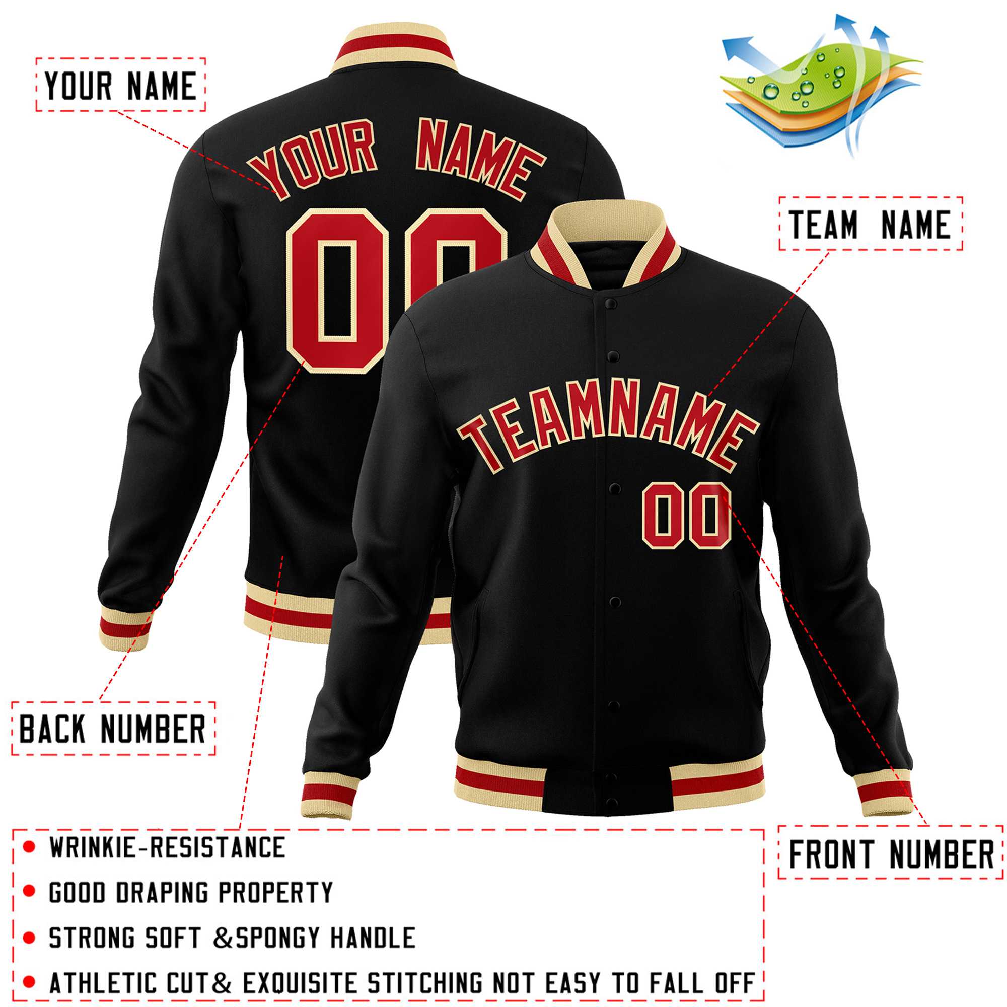 Custom White Black-Gray Classic Style Varsity Full-Snap Letterman Jacket | KXKSHOP