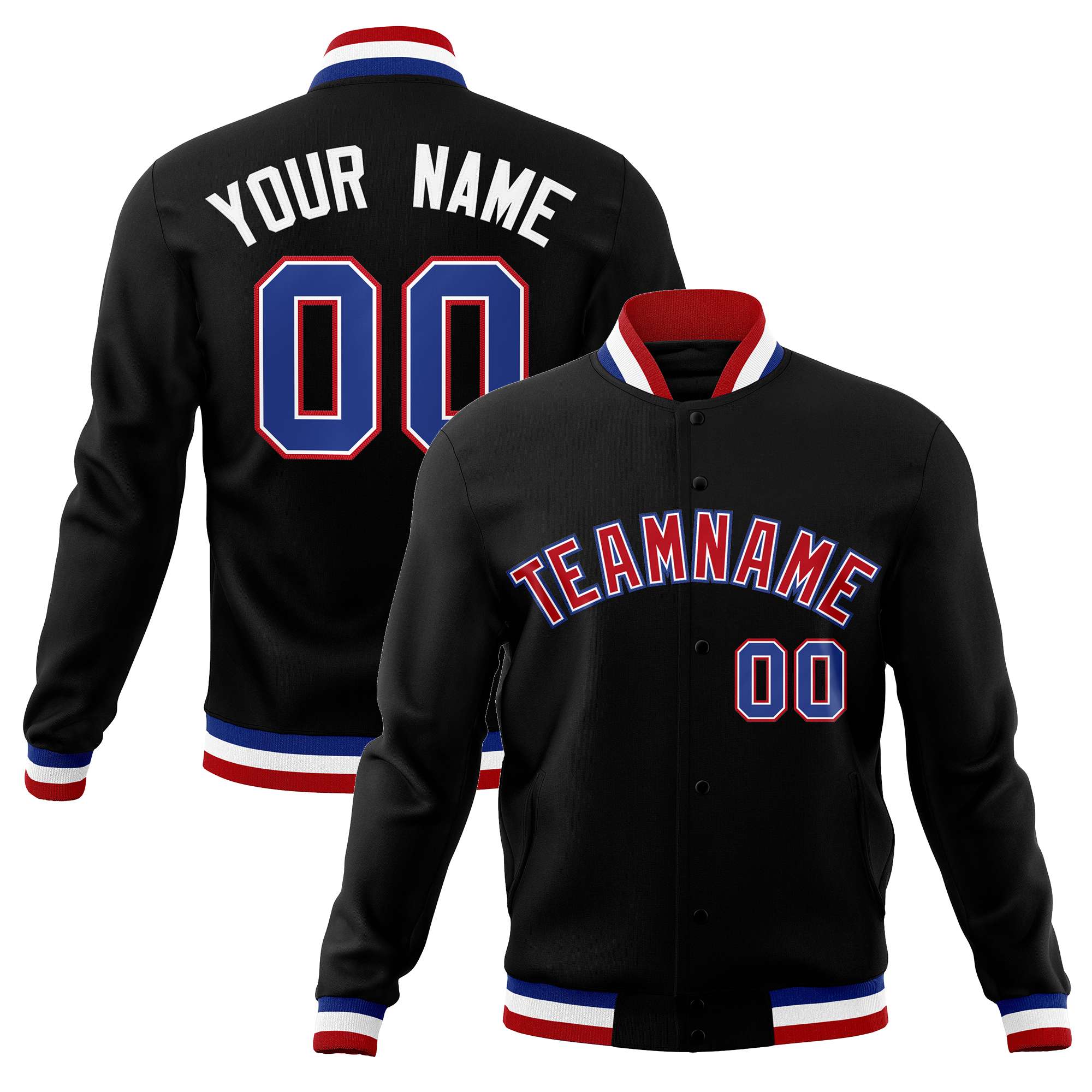 Custom White Black-Gray Classic Style Varsity Full-Snap Letterman Jacket | KXKSHOP