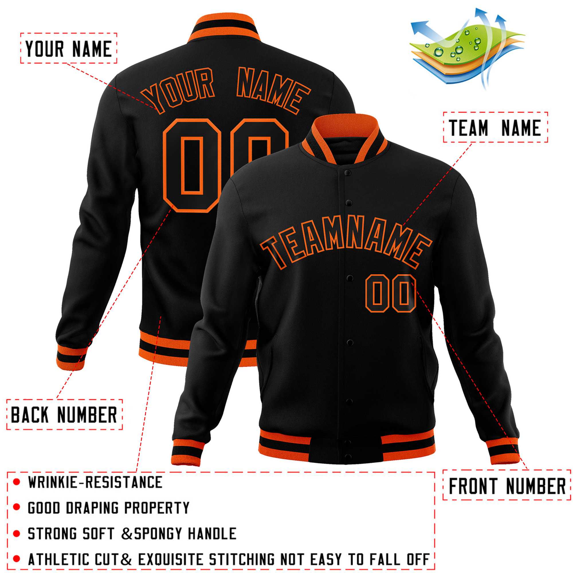 Custom White Black-Gray Classic Style Varsity Full-Snap Letterman Jacket | KXKSHOP