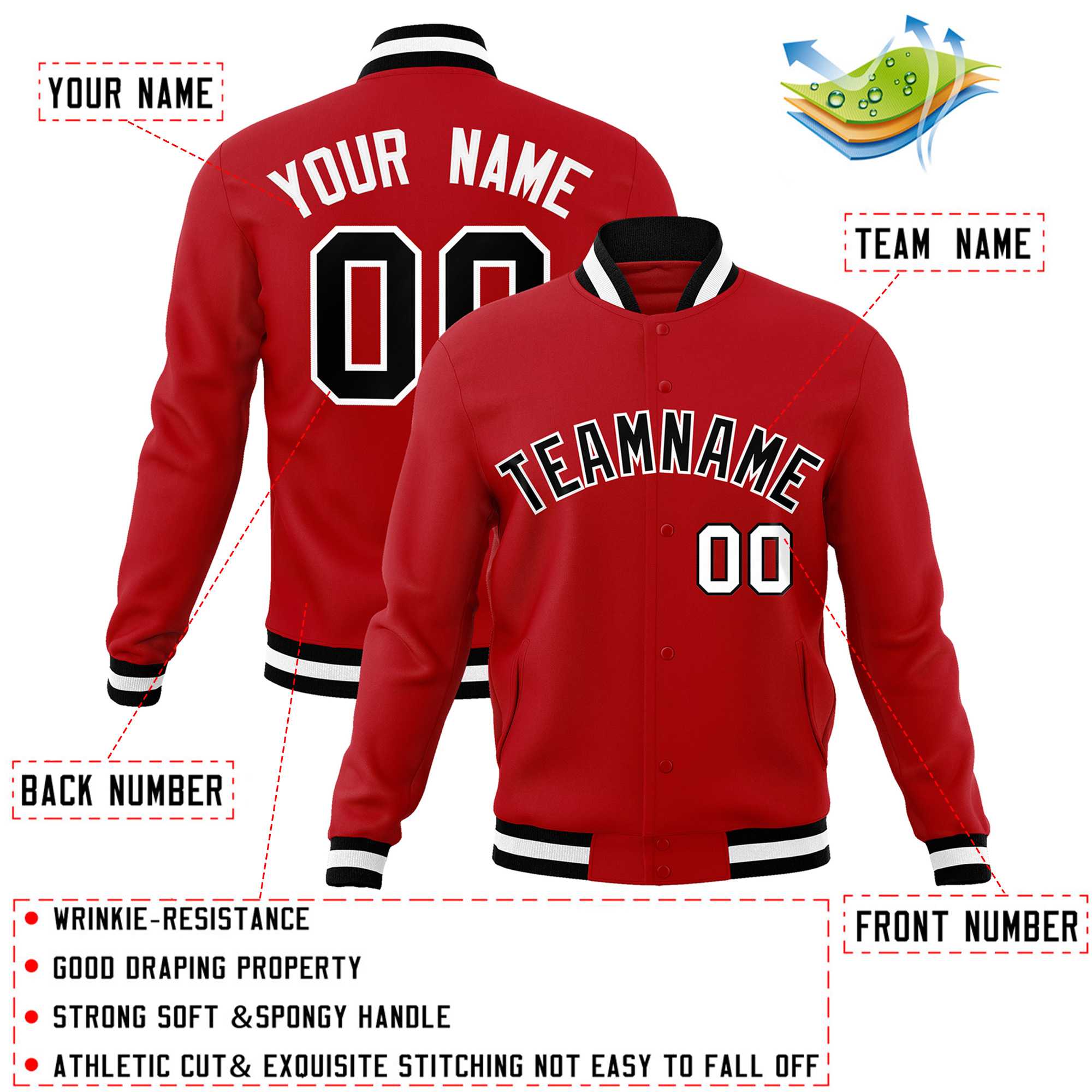 Custom White Black-Gray Classic Style Varsity Full-Snap Letterman Jacket | KXKSHOP