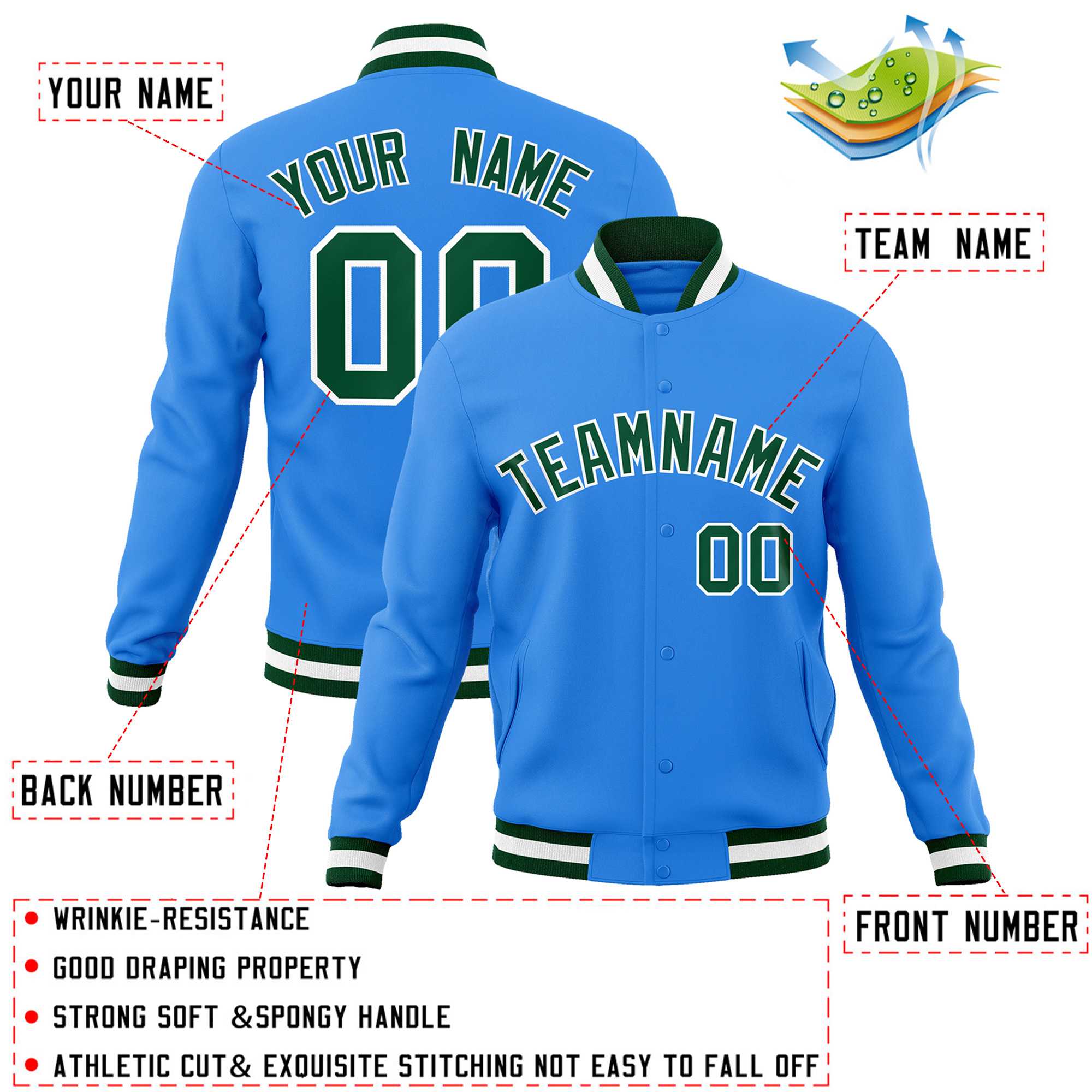 Custom White Black-Gray Classic Style Varsity Full-Snap Letterman Jacket | KXKSHOP