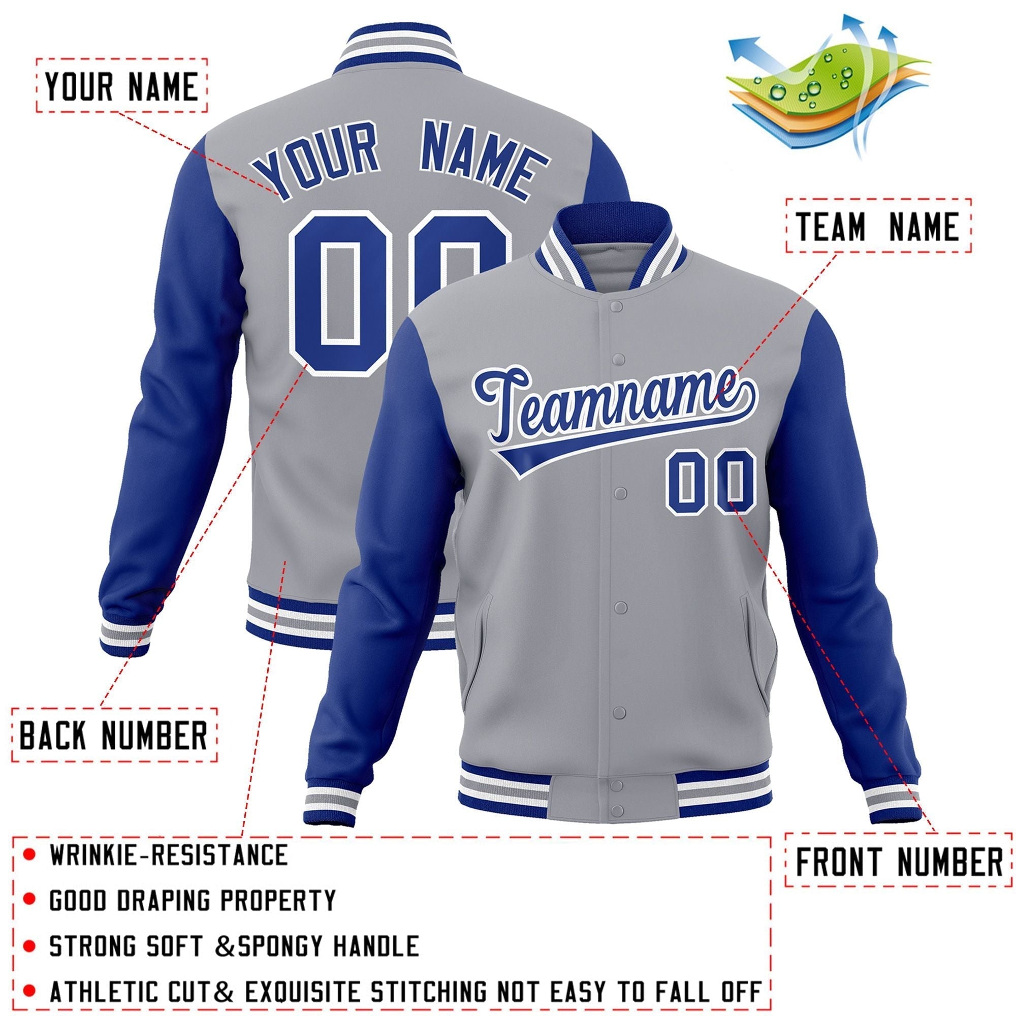 Custom Black White-Black Raglan Sleeves Varsity Full-Snap Letterman Jacket | KXKSHOP