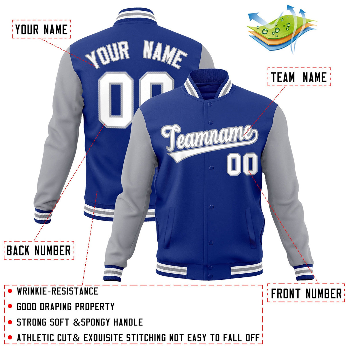 Custom Green Purple-White Raglan Sleeves Varsity Full-Snap Letterman Jacket | KXKSHOP
