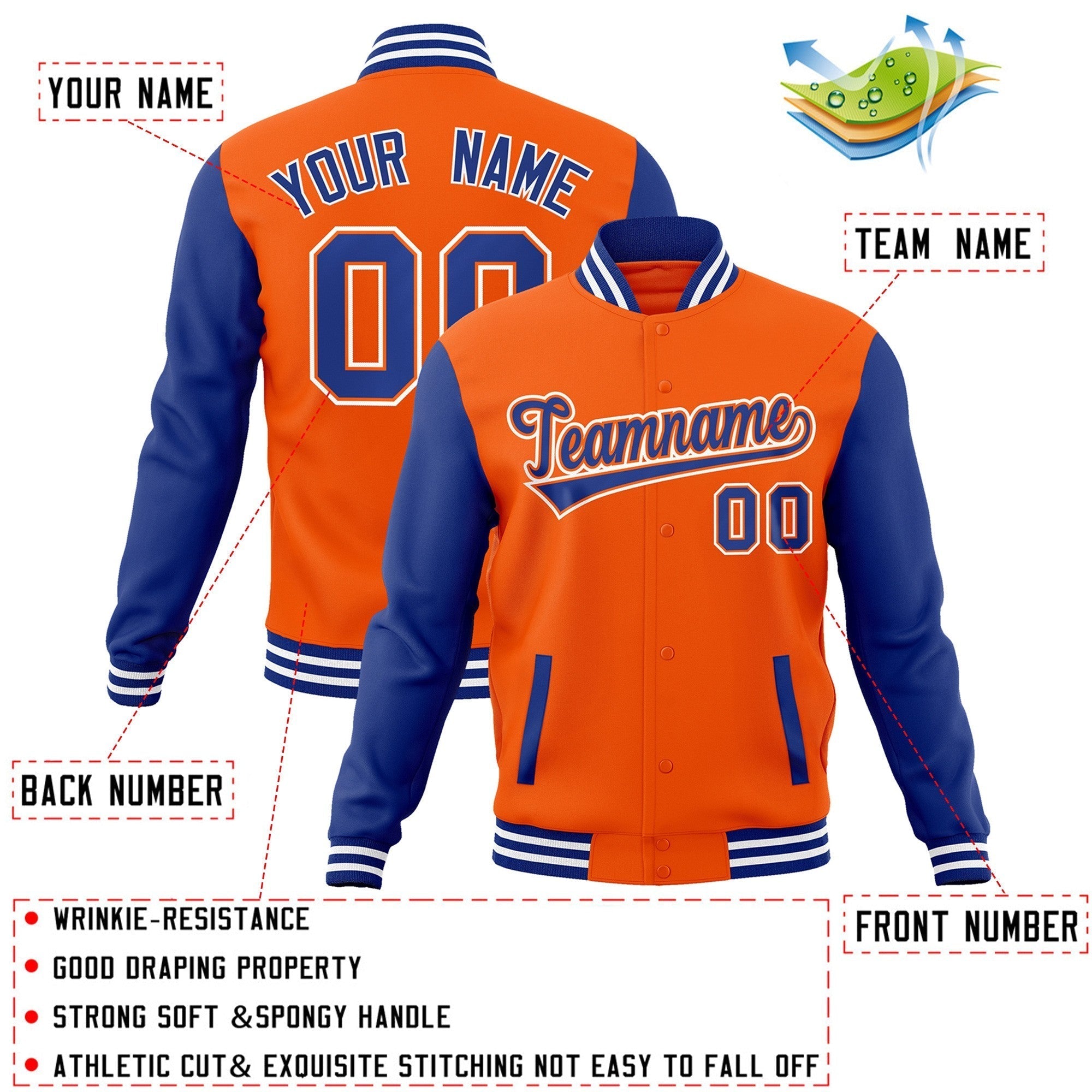 Custom Green Purple-White Raglan Sleeves Varsity Full-Snap Letterman Jacket | KXKSHOP