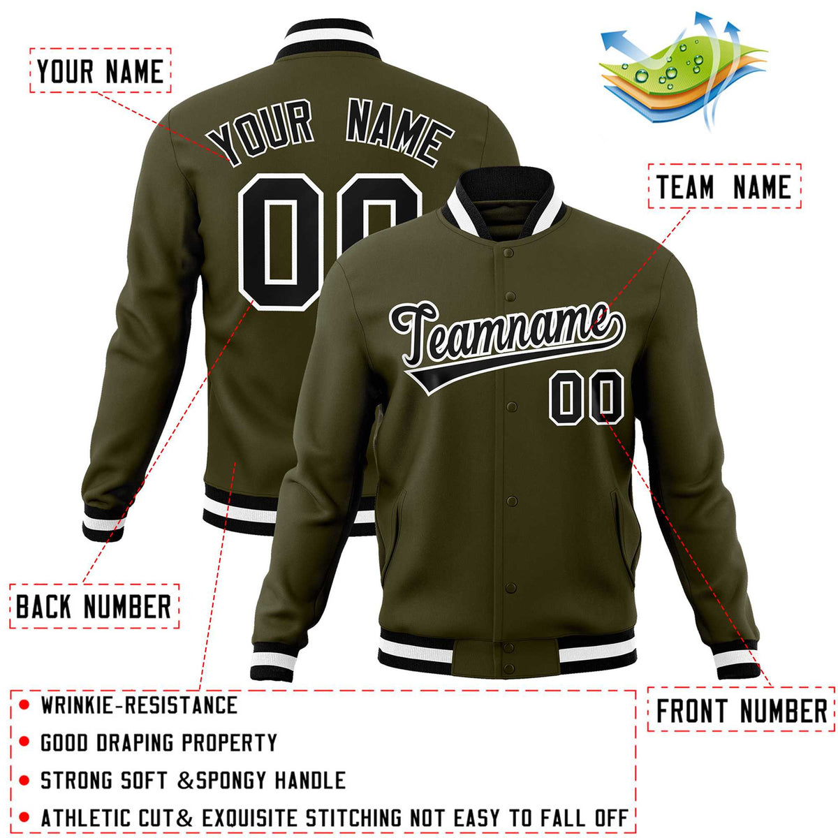 Custom White Black-Gray Classic Style Varsity Full-Snap Letterman Jacket | KXKSHOP