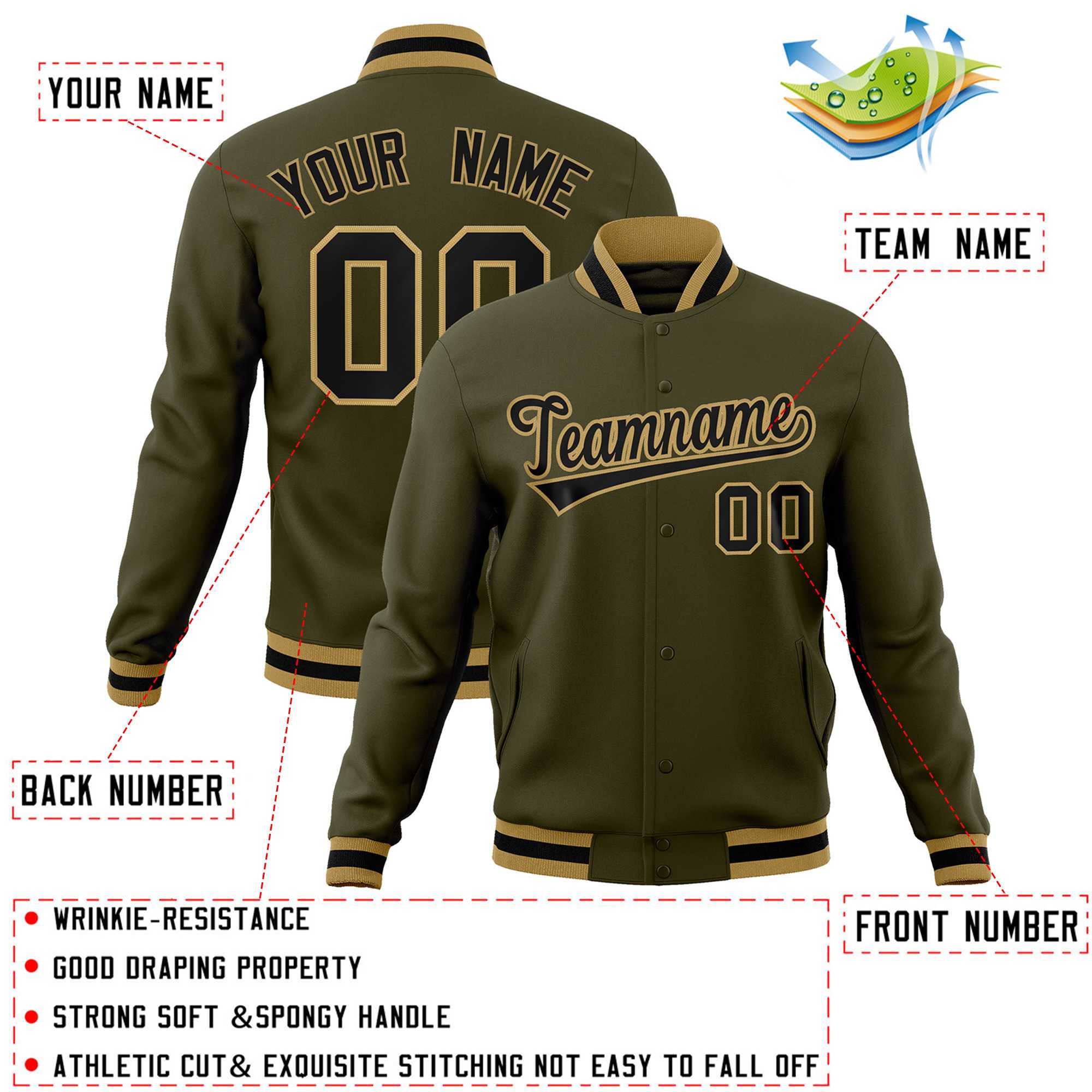Custom White Black-Gray Classic Style Varsity Full-Snap Letterman Jacket | KXKSHOP