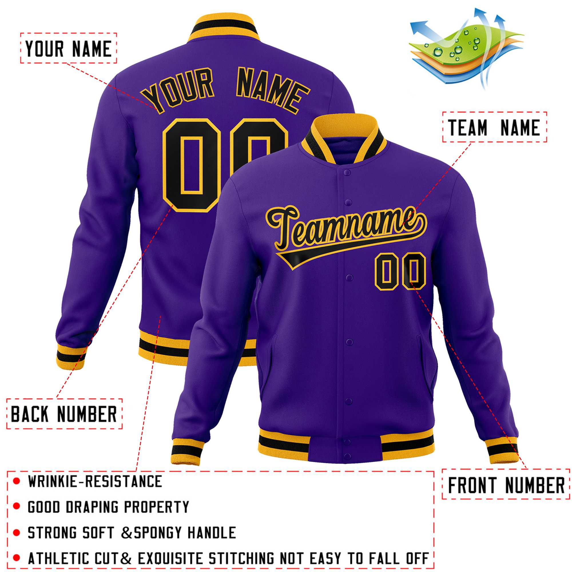 Custom White Black-Gray Classic Style Varsity Full-Snap Letterman Jacket | KXKSHOP