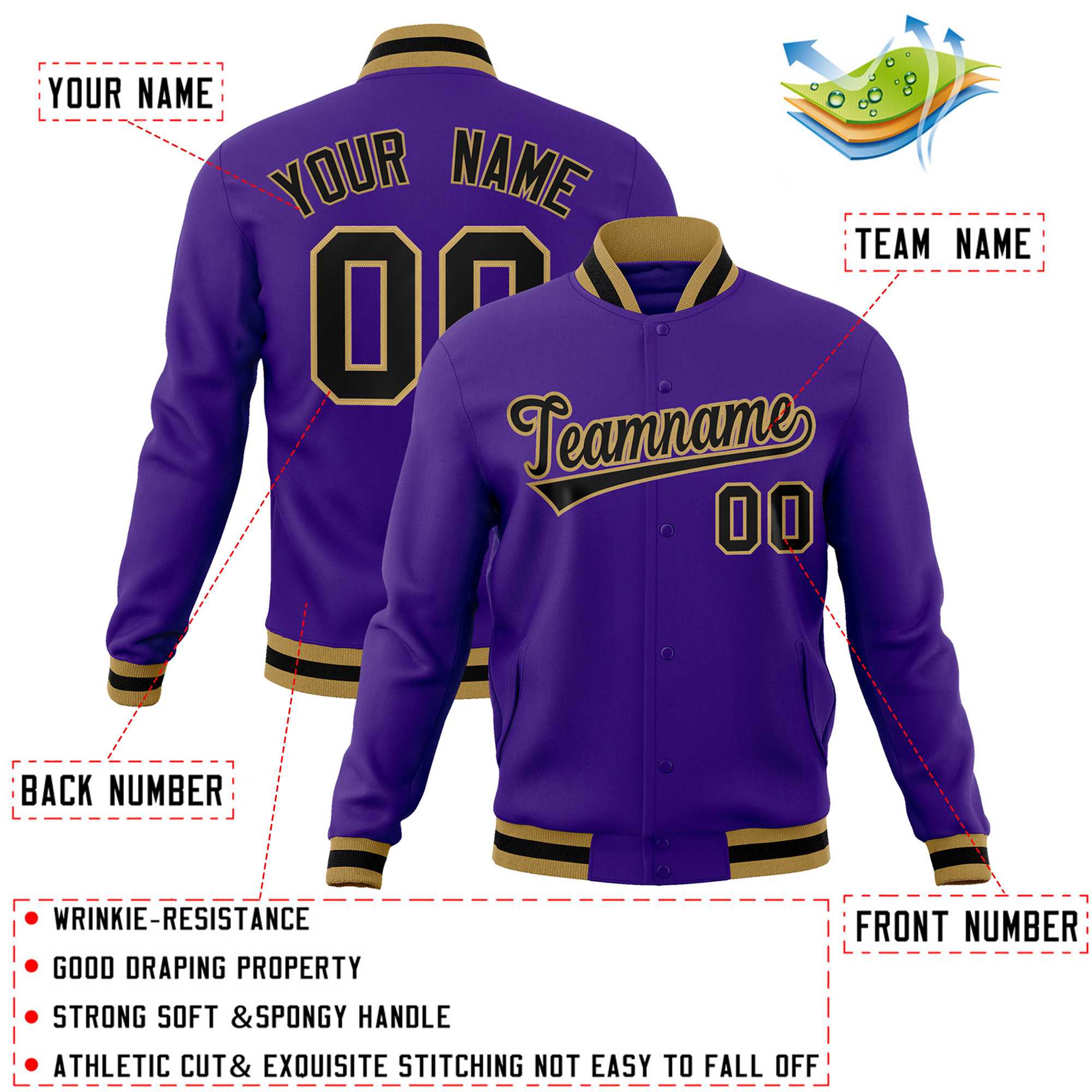 Custom White Black-Gray Classic Style Varsity Full-Snap Letterman Jacket | KXKSHOP