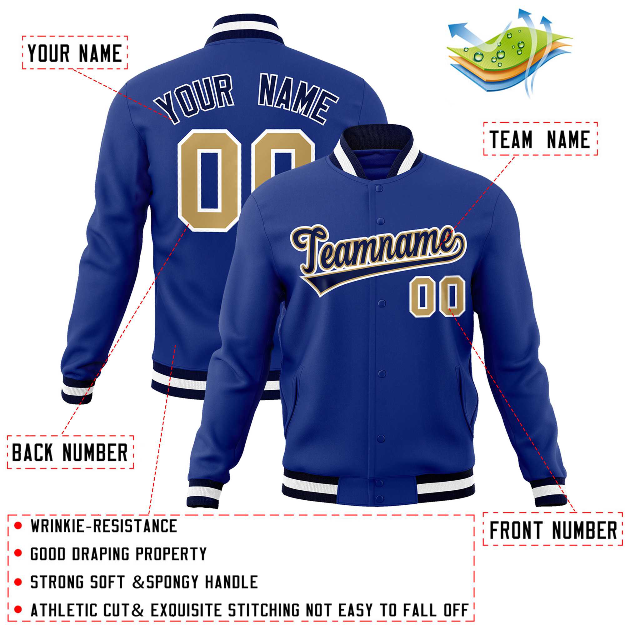 Custom White Black-Gray Classic Style Varsity Full-Snap Letterman Jacket | KXKSHOP