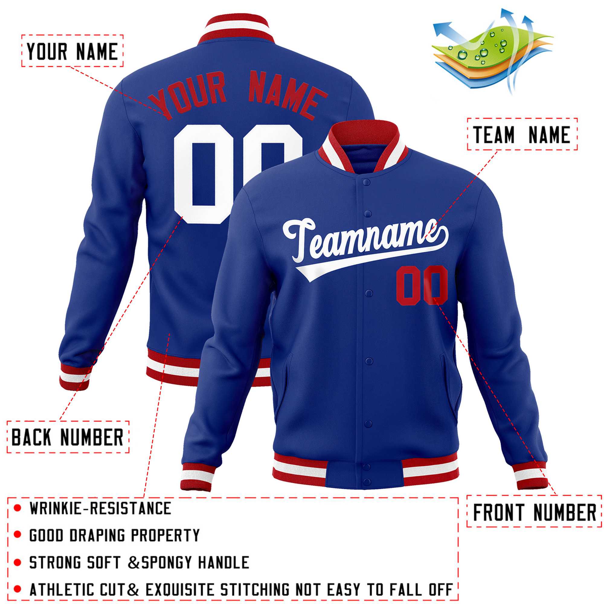 Custom White Black-Gray Classic Style Varsity Full-Snap Letterman Jacket | KXKSHOP