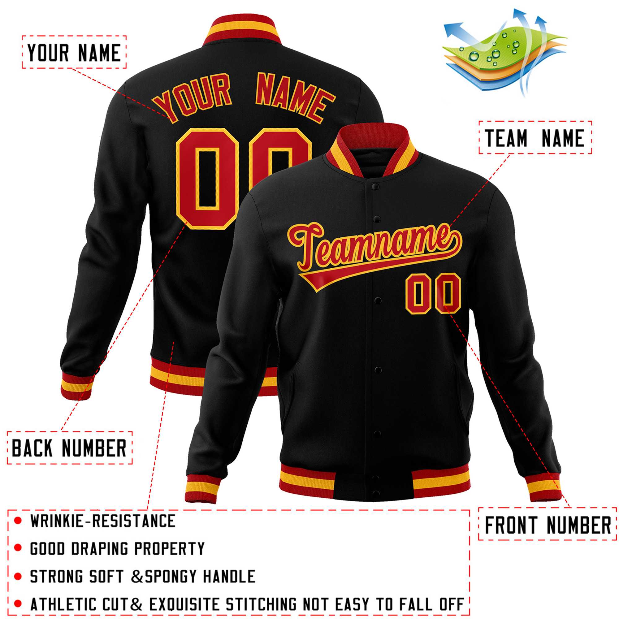 Custom White Black-Gray Classic Style Varsity Full-Snap Letterman Jacket | KXKSHOP