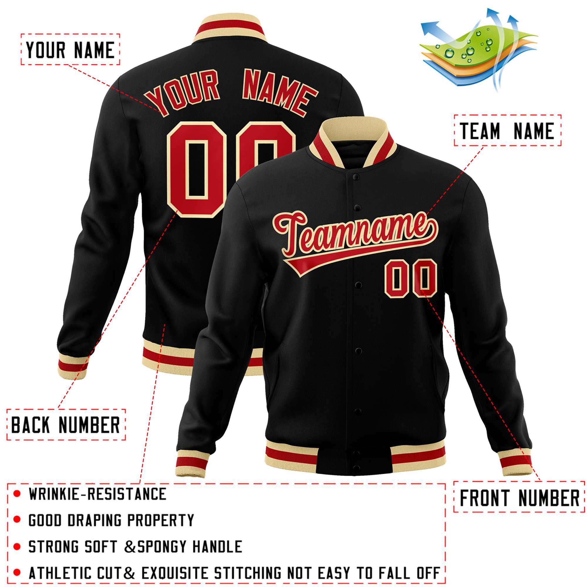 Custom White Black-Gray Classic Style Varsity Full-Snap Letterman Jacket | KXKSHOP