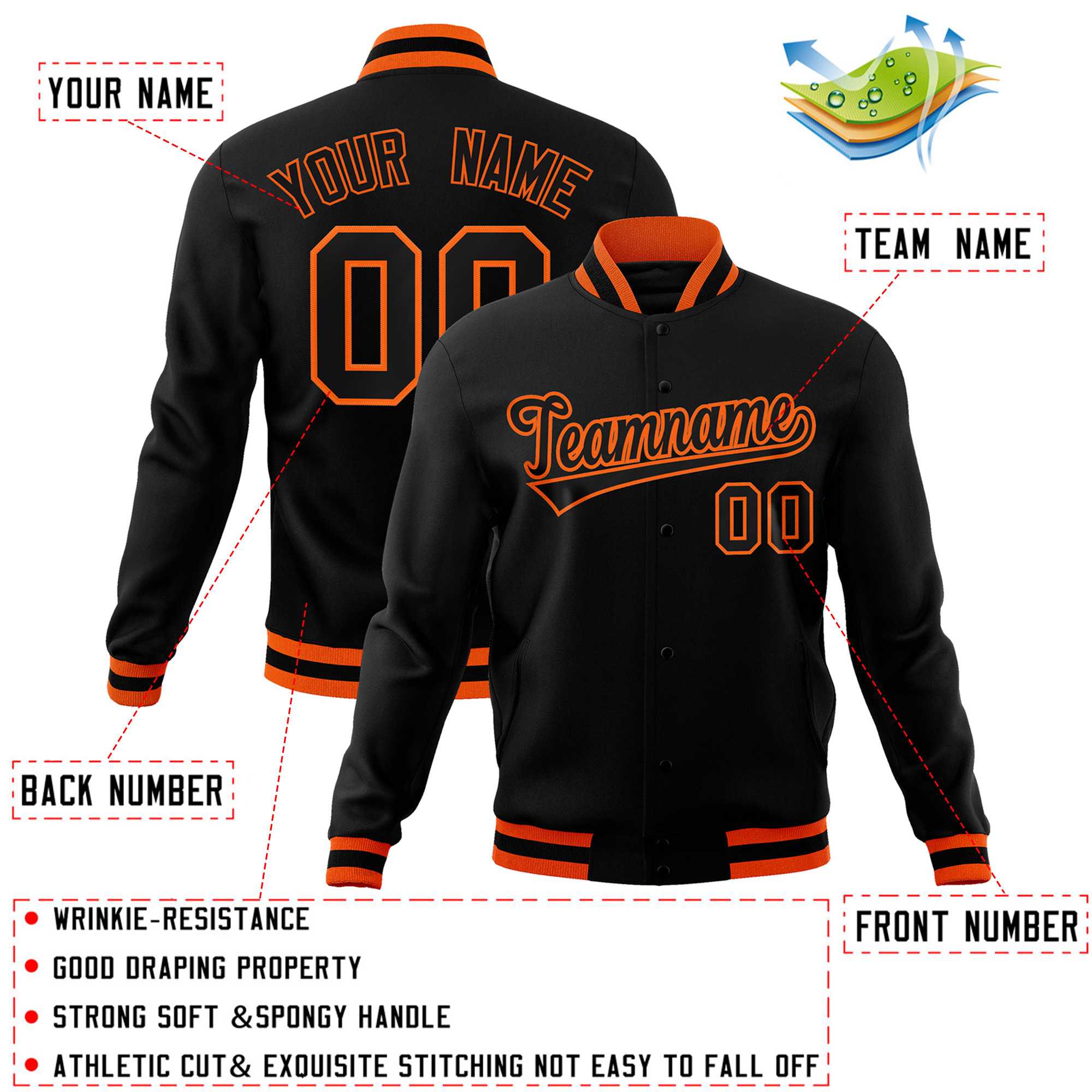 Custom White Black-Gray Classic Style Varsity Full-Snap Letterman Jacket | KXKSHOP