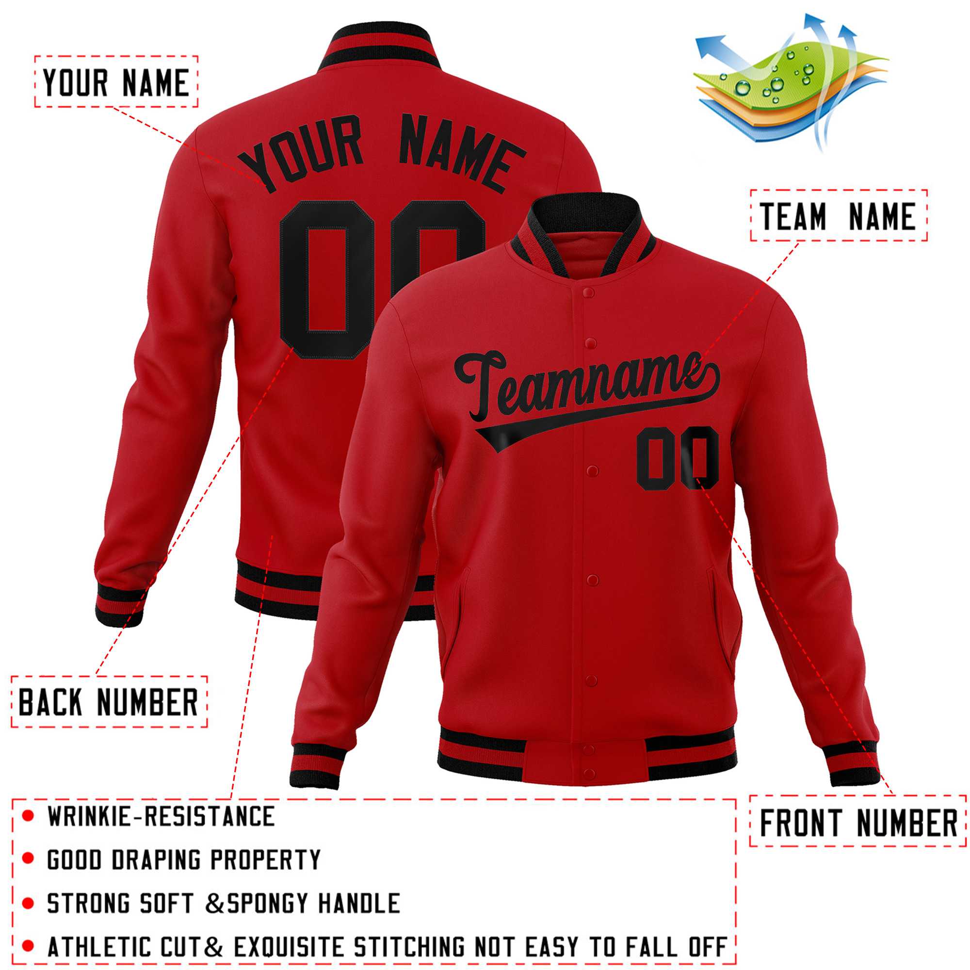 Custom White Black-Gray Classic Style Varsity Full-Snap Letterman Jacket | KXKSHOP