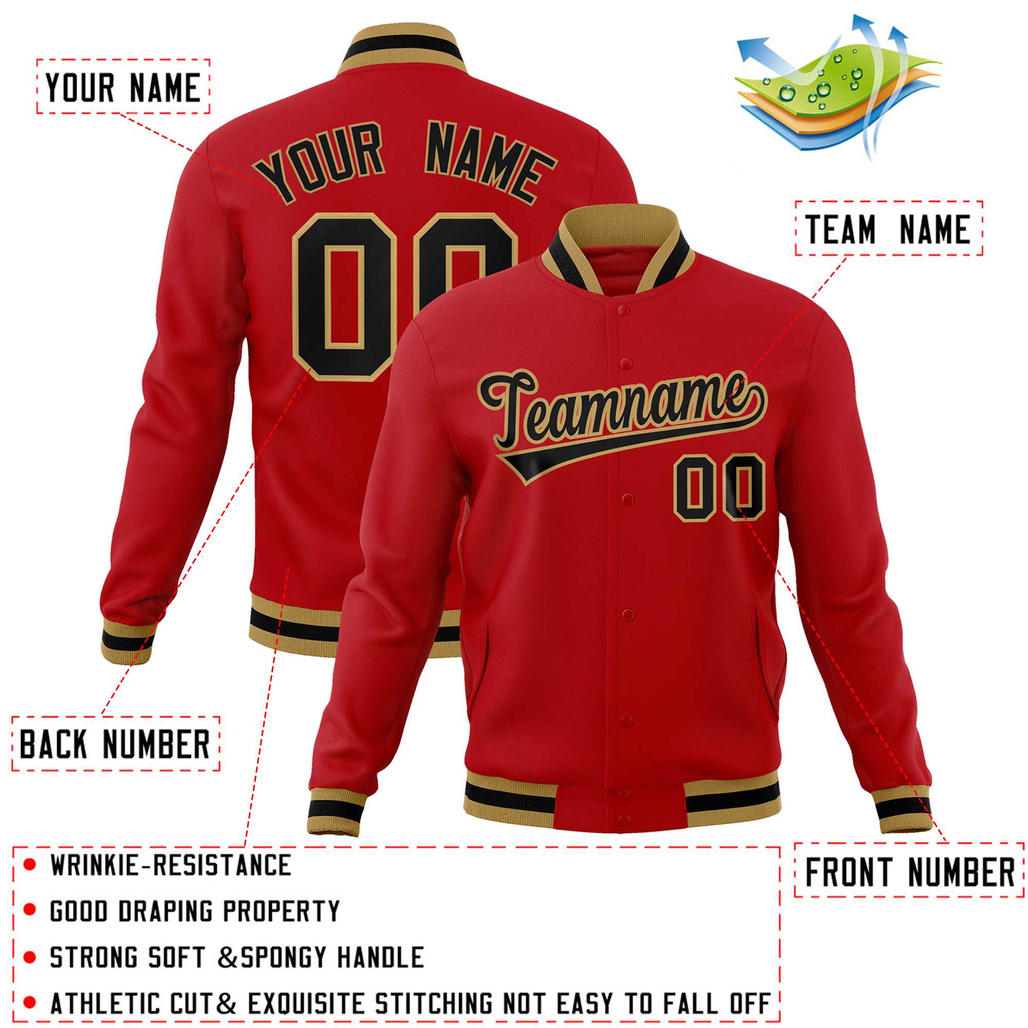 Custom White Black-Gray Classic Style Varsity Full-Snap Letterman Jacket | KXKSHOP