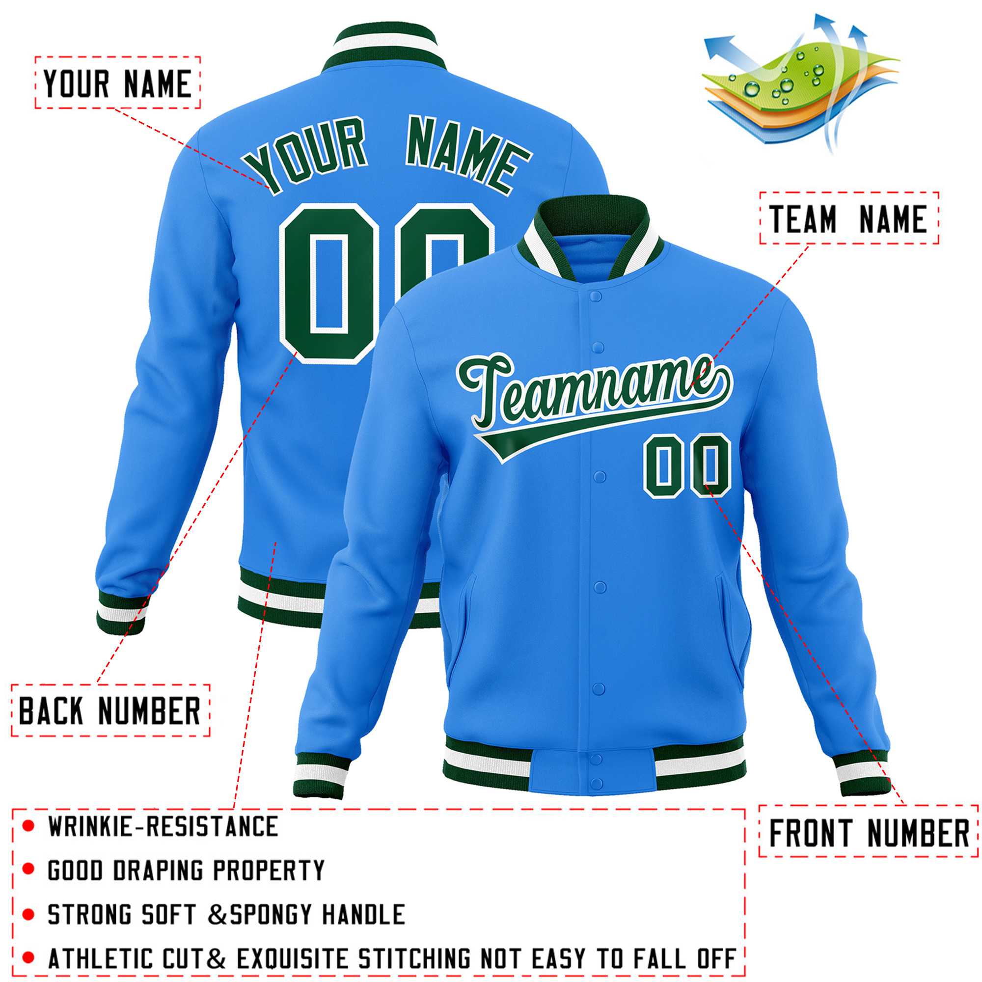 Custom White Black-Gray Classic Style Varsity Full-Snap Letterman Jacket | KXKSHOP
