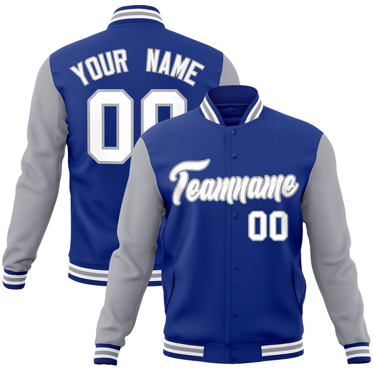Custom Black White-Black Raglan Sleeves Varsity Full-Snap Letterman Jacket | KXKSHOP