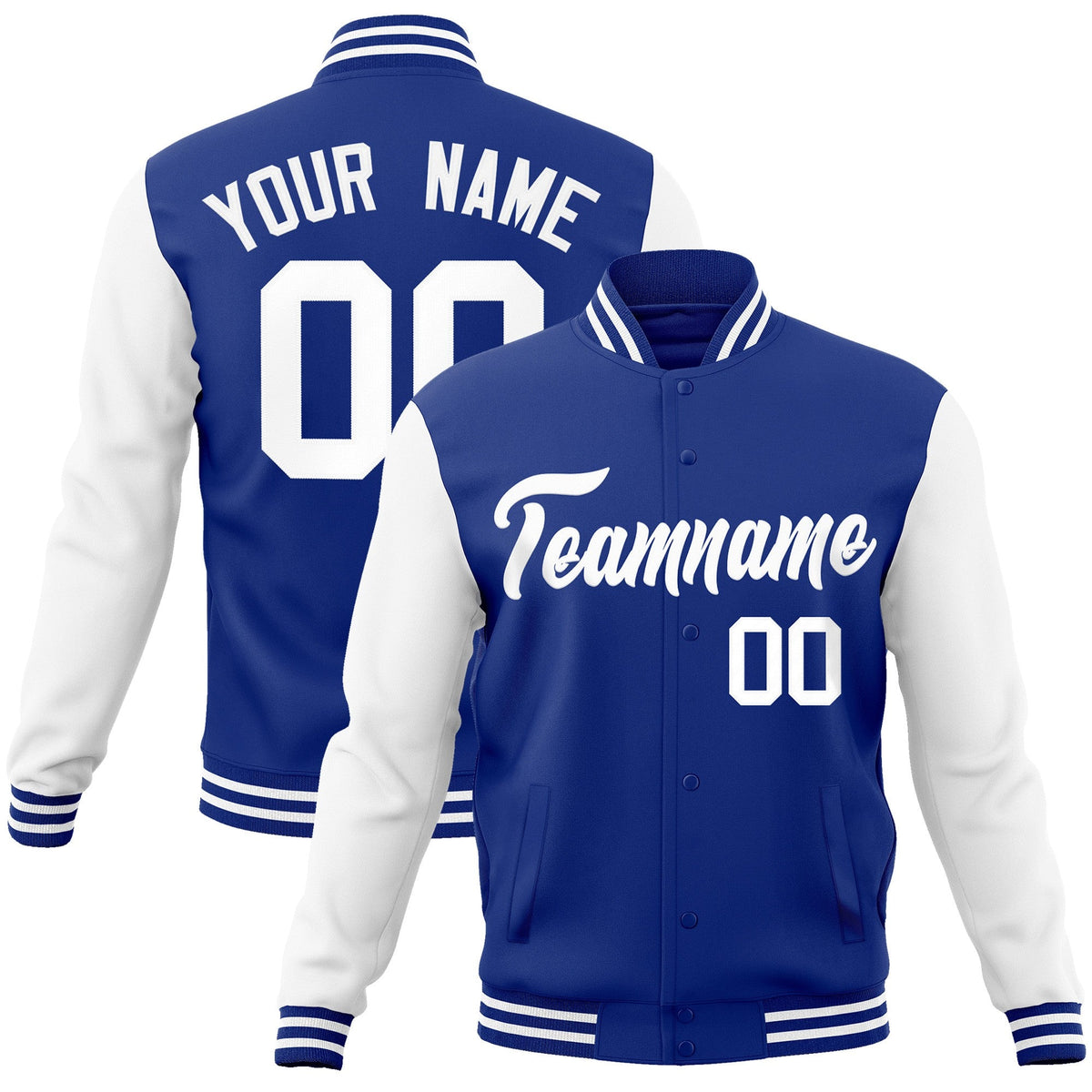 Custom Green Purple-White Raglan Sleeves Varsity Full-Snap Letterman Jacket | KXKSHOP