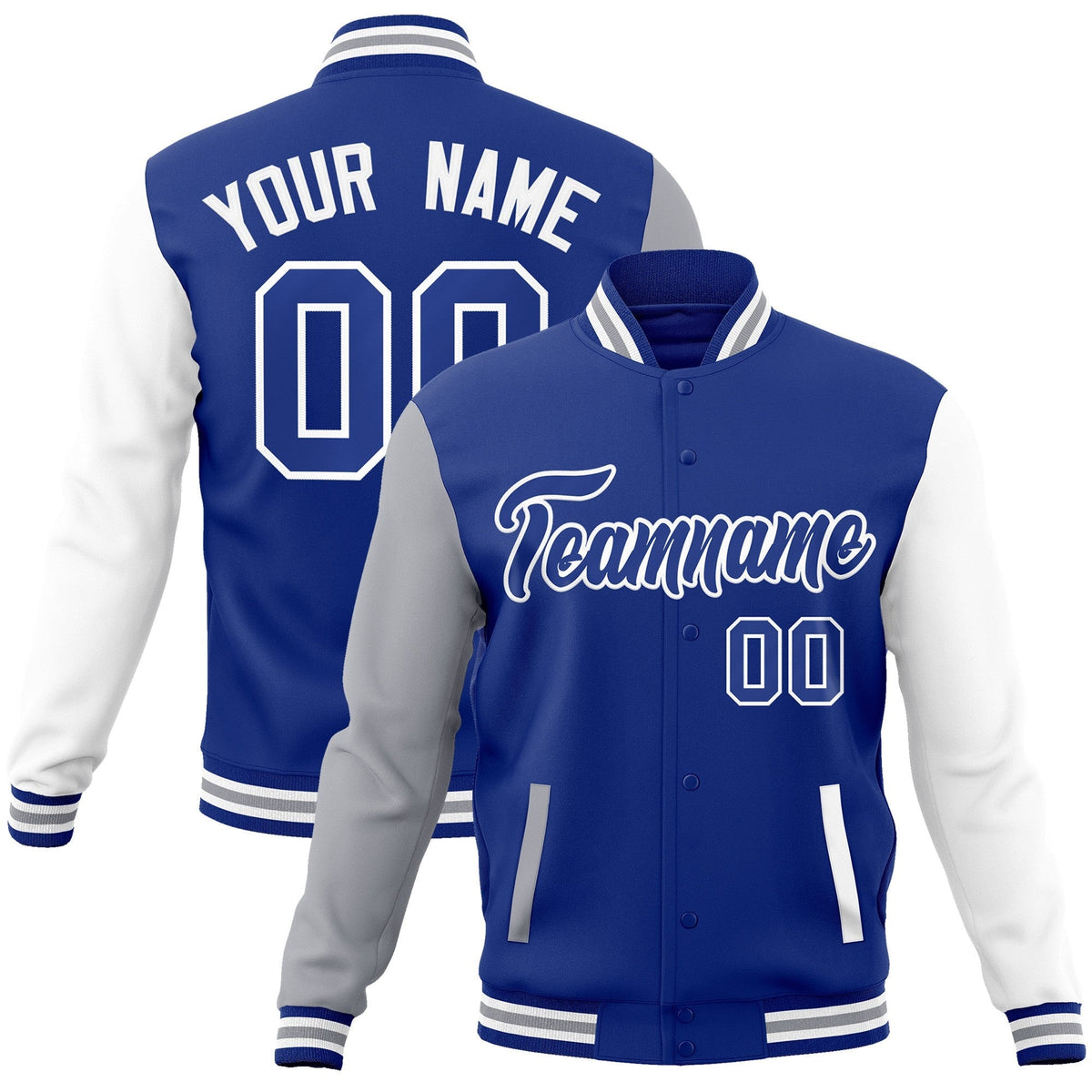 Custom Green Purple-White Raglan Sleeves Varsity Full-Snap Letterman Jacket | KXKSHOP