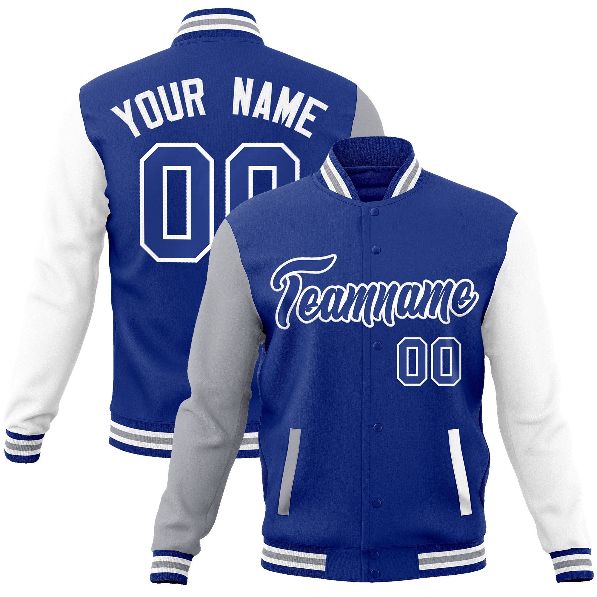 Custom Green Purple-White Raglan Sleeves Varsity Full-Snap Letterman Jacket | KXKSHOP
