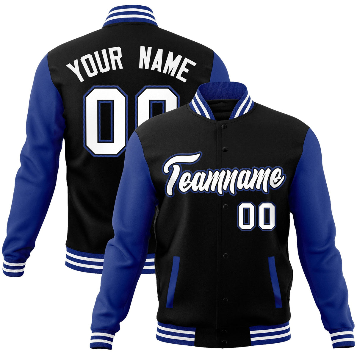 Custom Green Purple-White Raglan Sleeves Varsity Full-Snap Letterman Jacket | KXKSHOP
