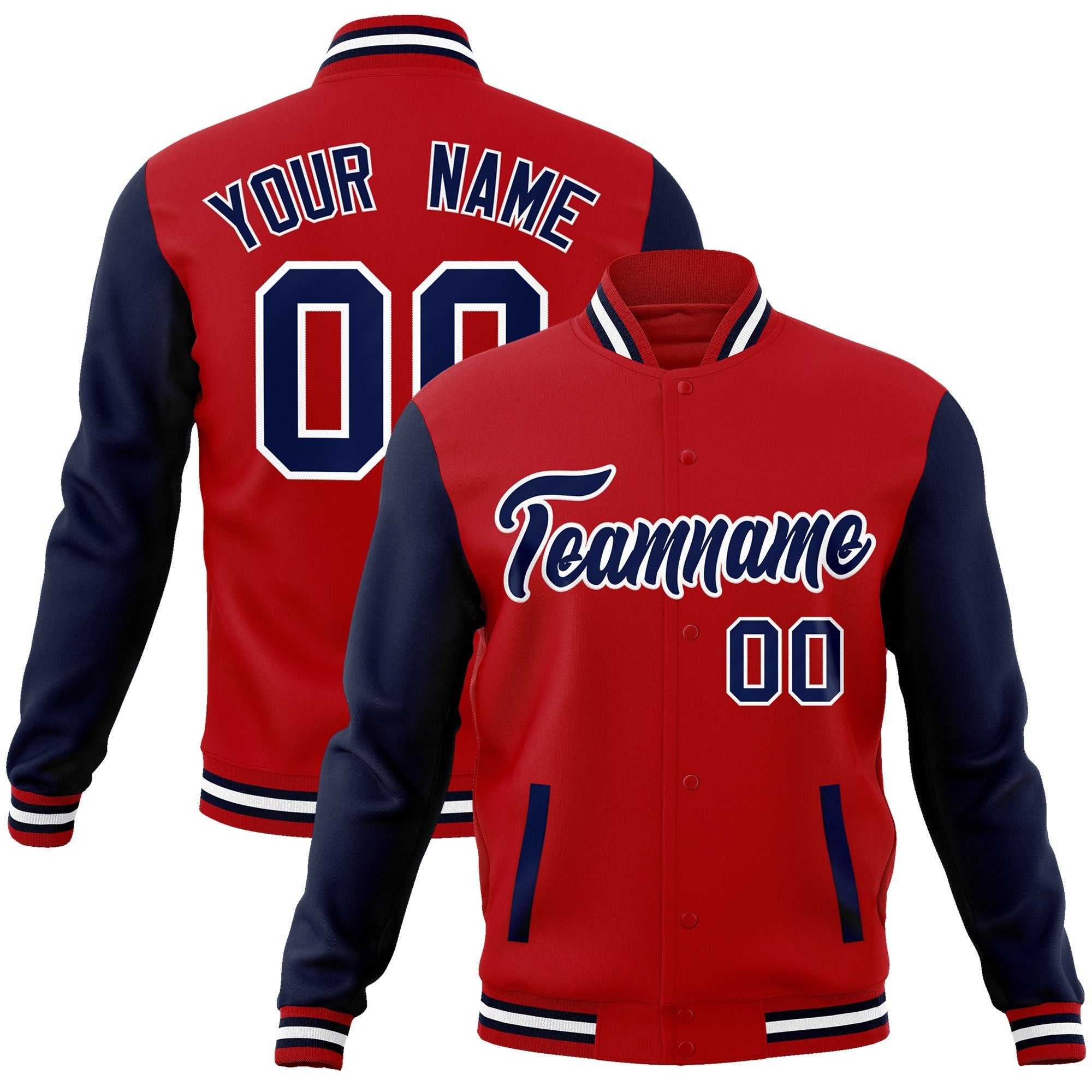 Custom Green Purple-White Raglan Sleeves Varsity Full-Snap Letterman Jacket | KXKSHOP