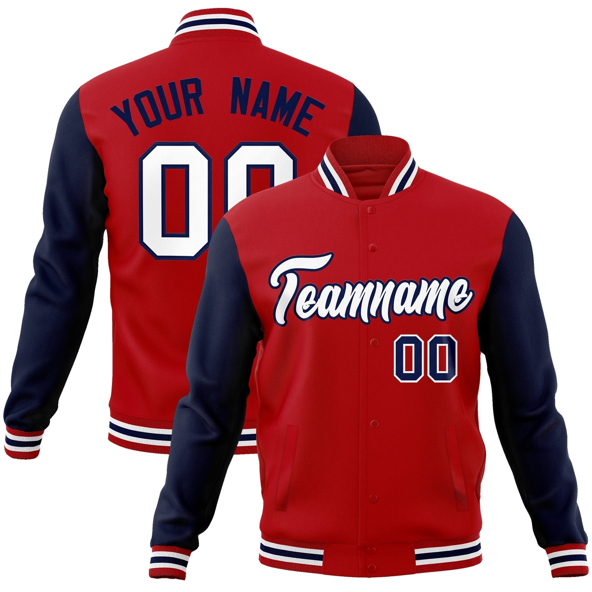 Custom Green Purple-White Raglan Sleeves Varsity Full-Snap Letterman Jacket | KXKSHOP