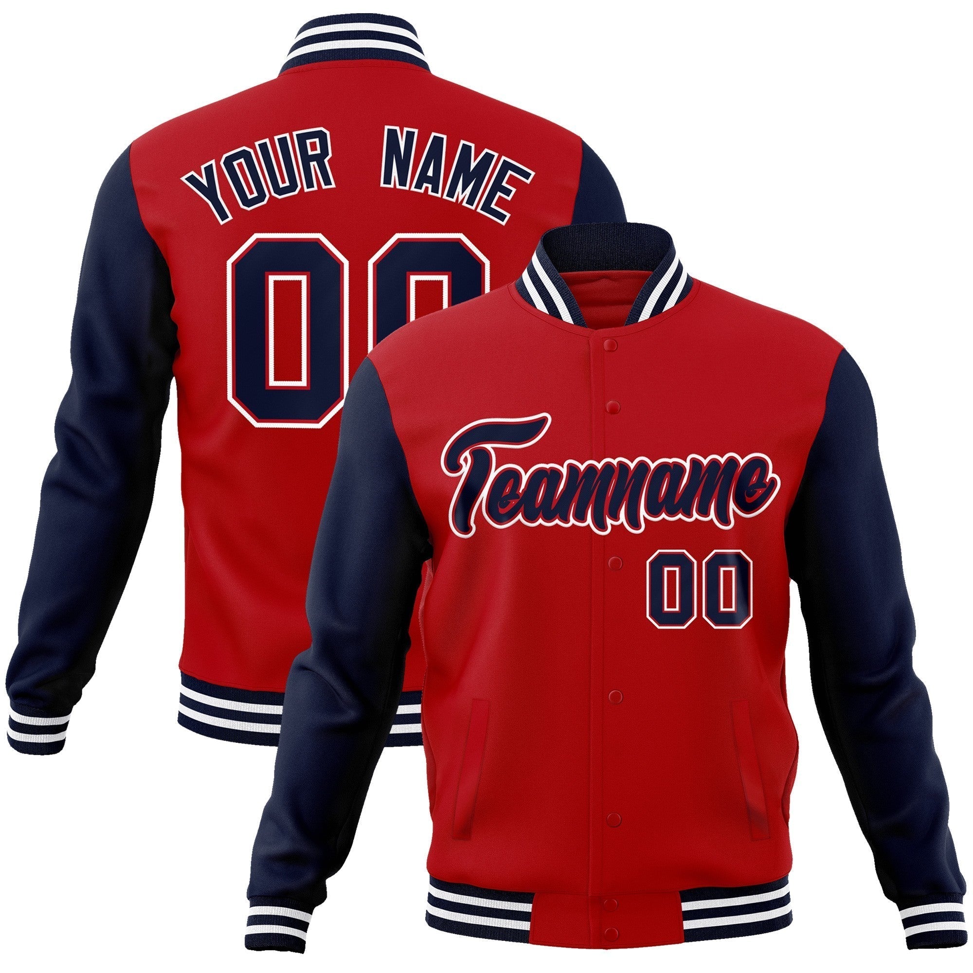Custom Green Purple-White Raglan Sleeves Varsity Full-Snap Letterman Jacket | KXKSHOP