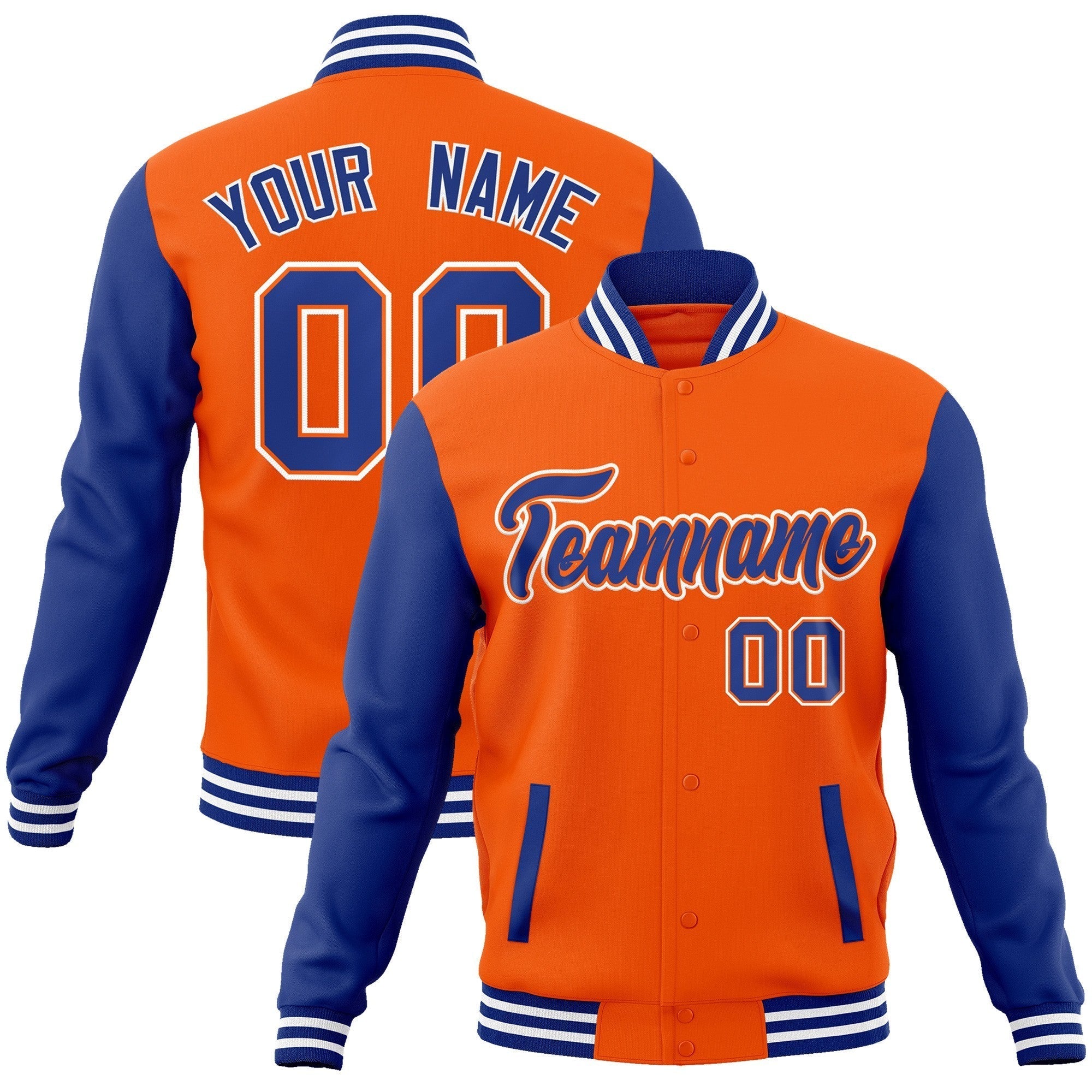 Custom Green Purple-White Raglan Sleeves Varsity Full-Snap Letterman Jacket | KXKSHOP