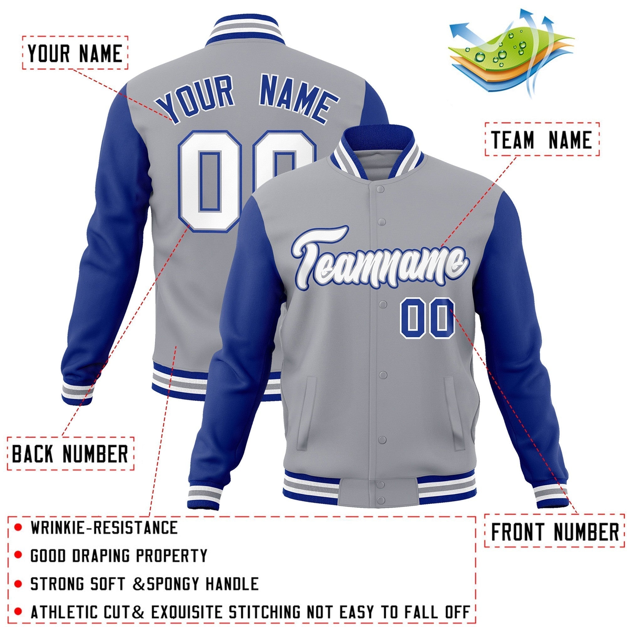 Custom Green Purple-White Raglan Sleeves Varsity Full-Snap Letterman Jacket | KXKSHOP