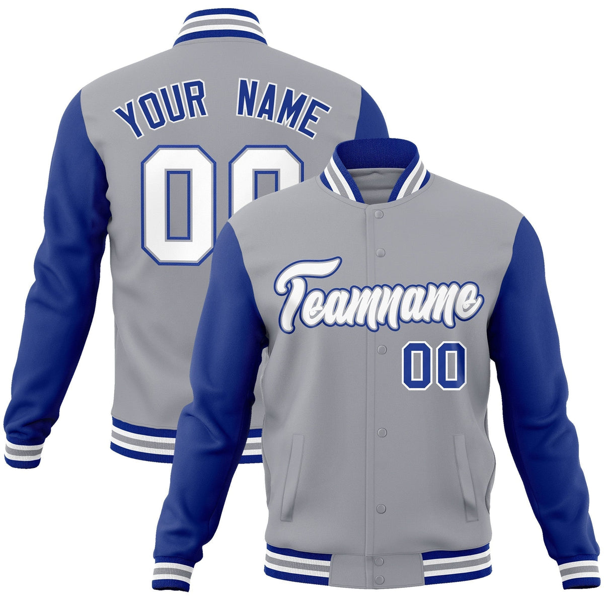 Custom Green Purple-White Raglan Sleeves Varsity Full-Snap Letterman Jacket | KXKSHOP