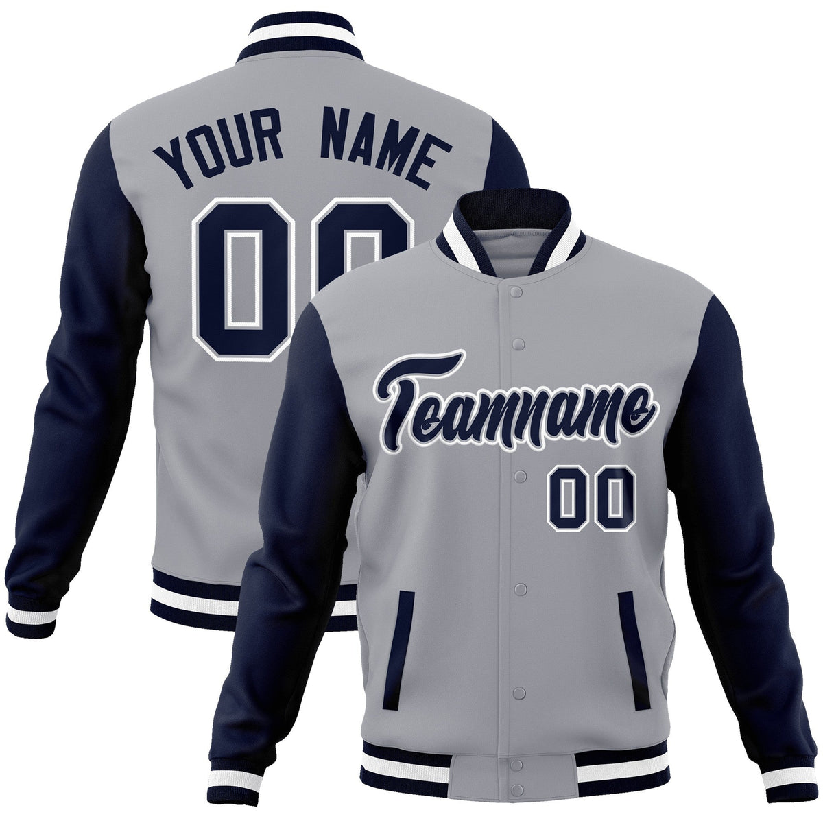 Custom Green Purple-White Raglan Sleeves Varsity Full-Snap Letterman Jacket | KXKSHOP