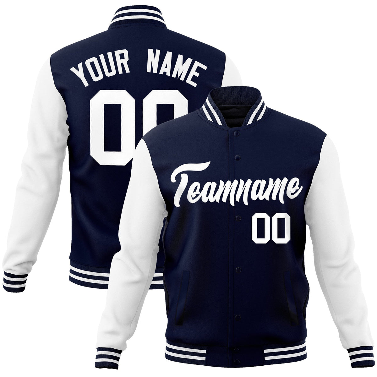 Custom Green Purple-White Raglan Sleeves Varsity Full-Snap Letterman Jacket | KXKSHOP