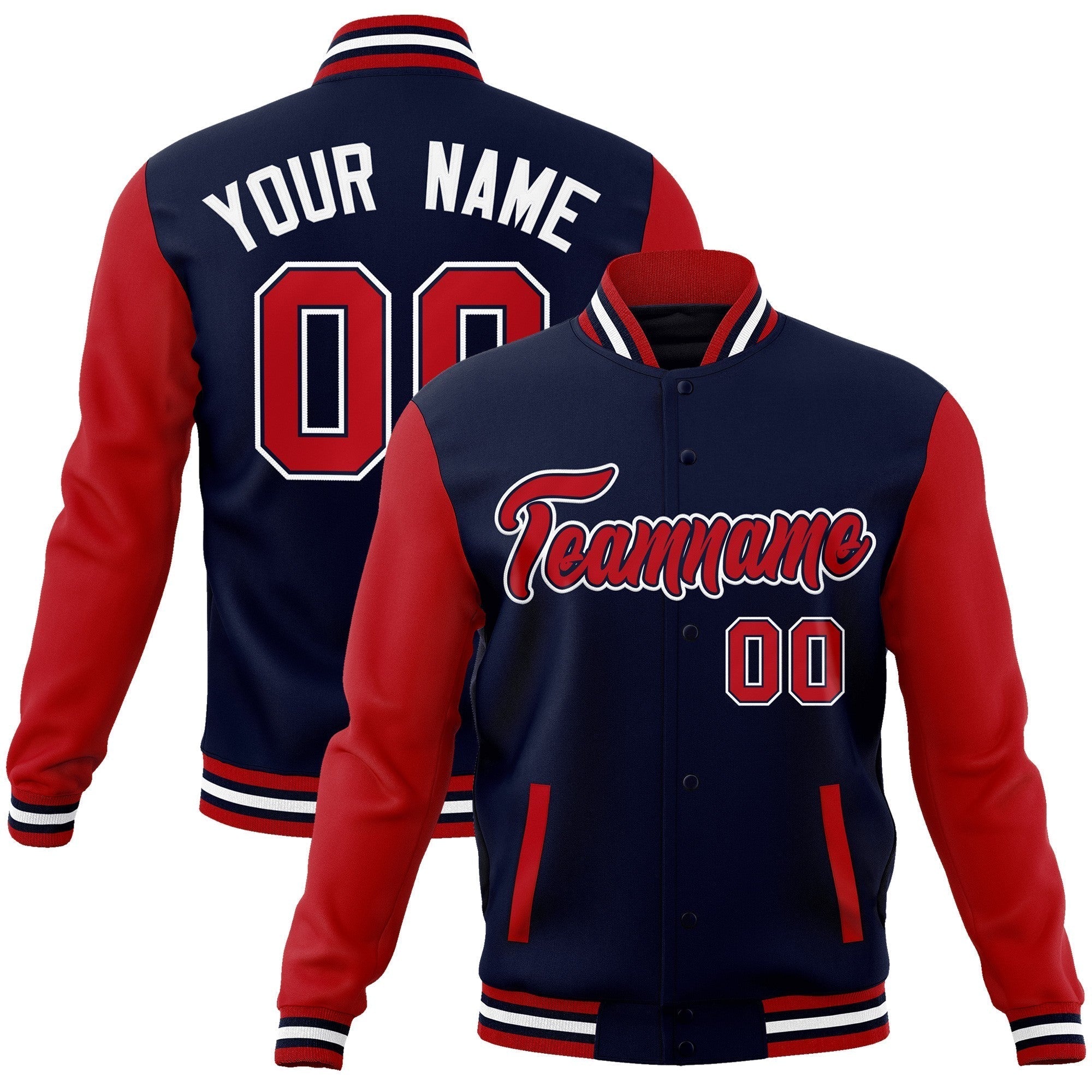 Custom Green Purple-White Raglan Sleeves Varsity Full-Snap Letterman Jacket | KXKSHOP
