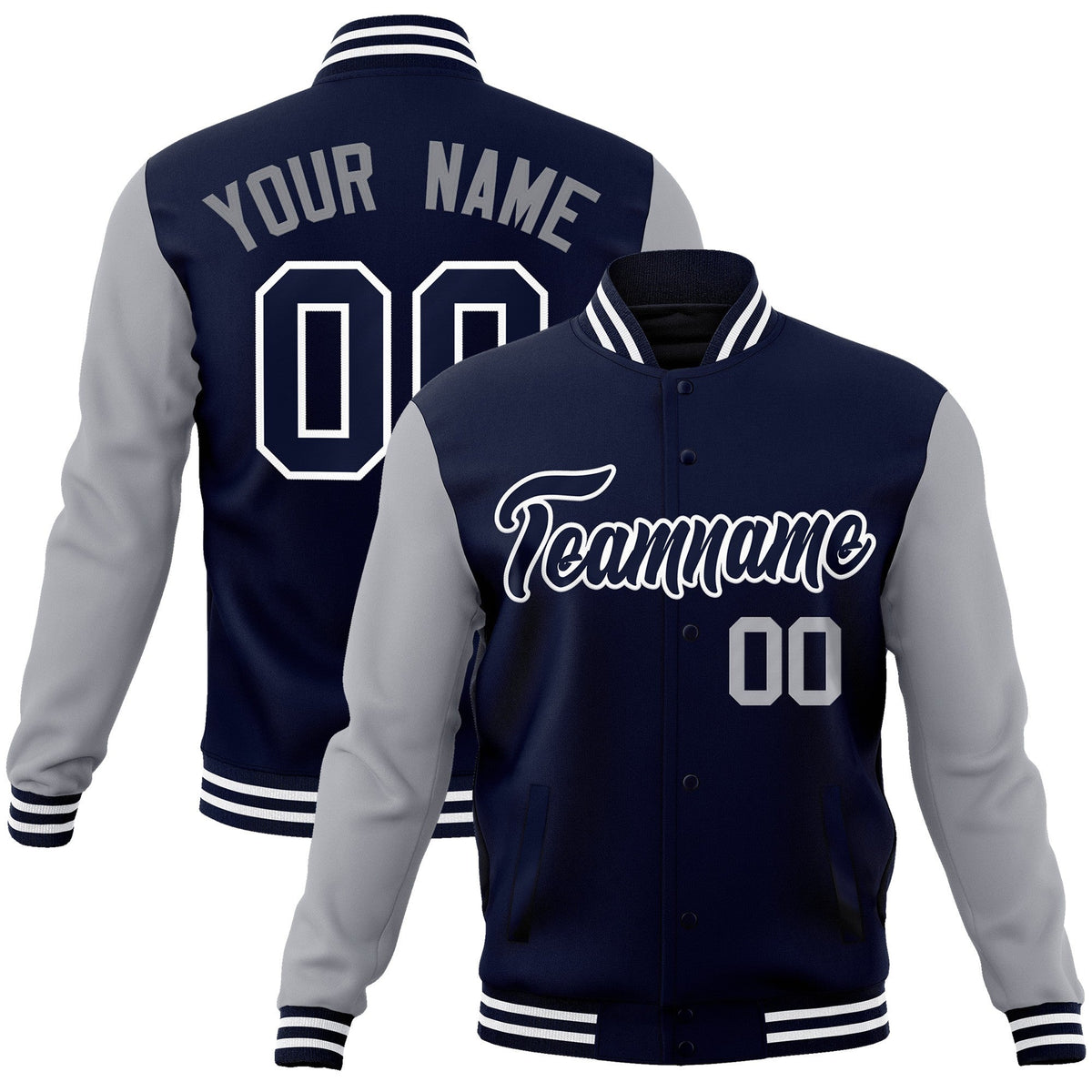 Custom Green Purple-White Raglan Sleeves Varsity Full-Snap Letterman Jacket | KXKSHOP
