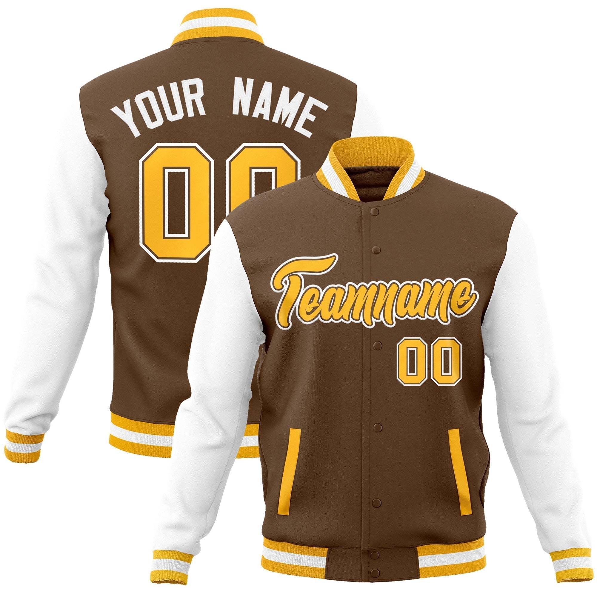 Custom Green Purple-White Raglan Sleeves Varsity Full-Snap Letterman Jacket | KXKSHOP