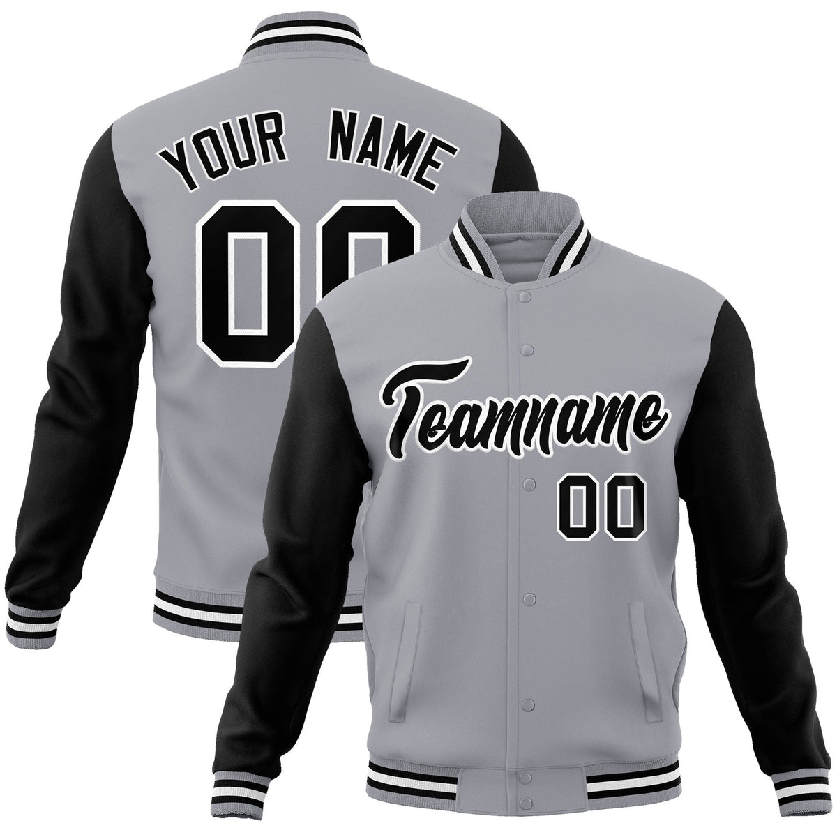 Custom Green Purple-White Raglan Sleeves Varsity Full-Snap Letterman Jacket | KXKSHOP