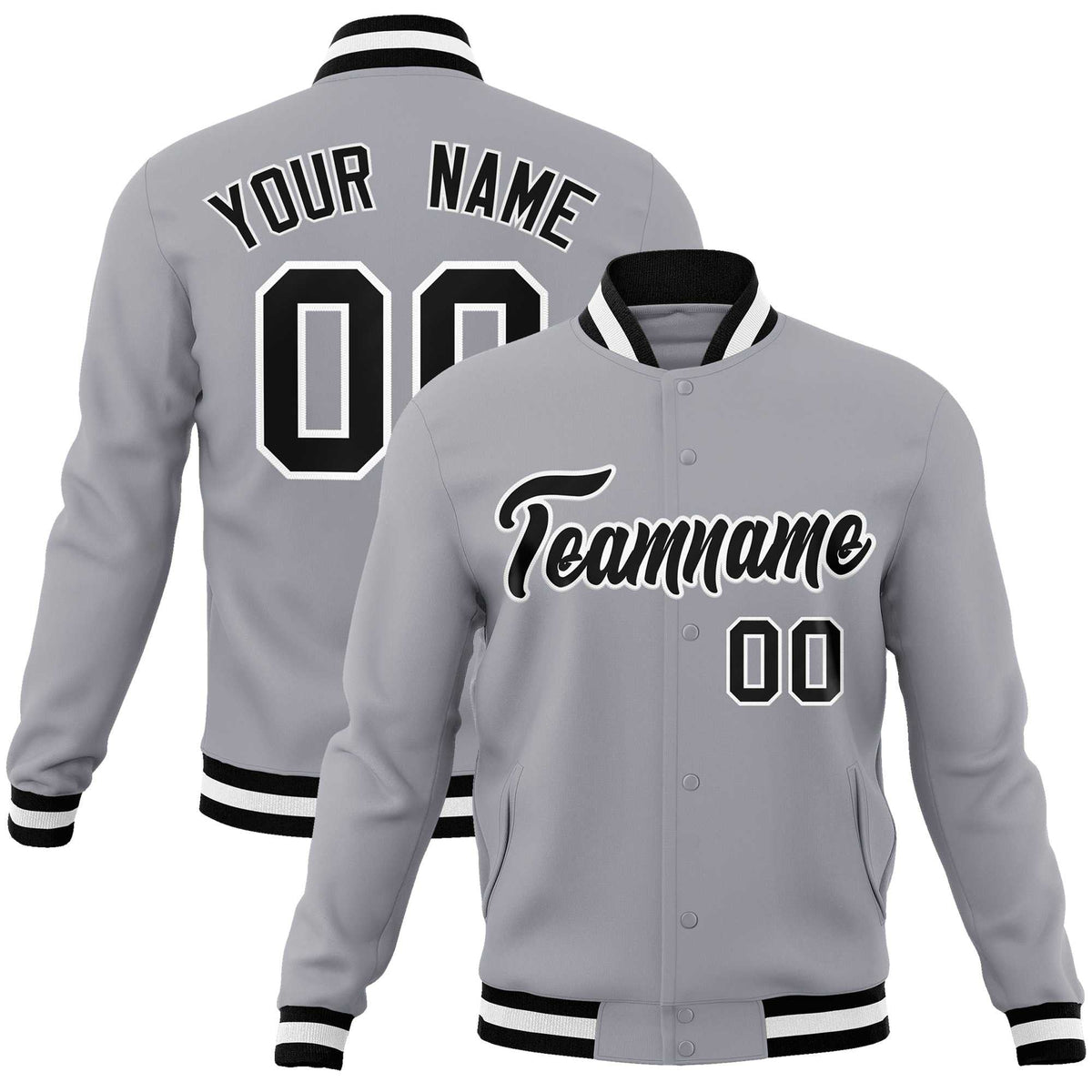 Custom White Red-Black Classic Style Varsity Full-Snap Letterman Jacket | KXKSHOP