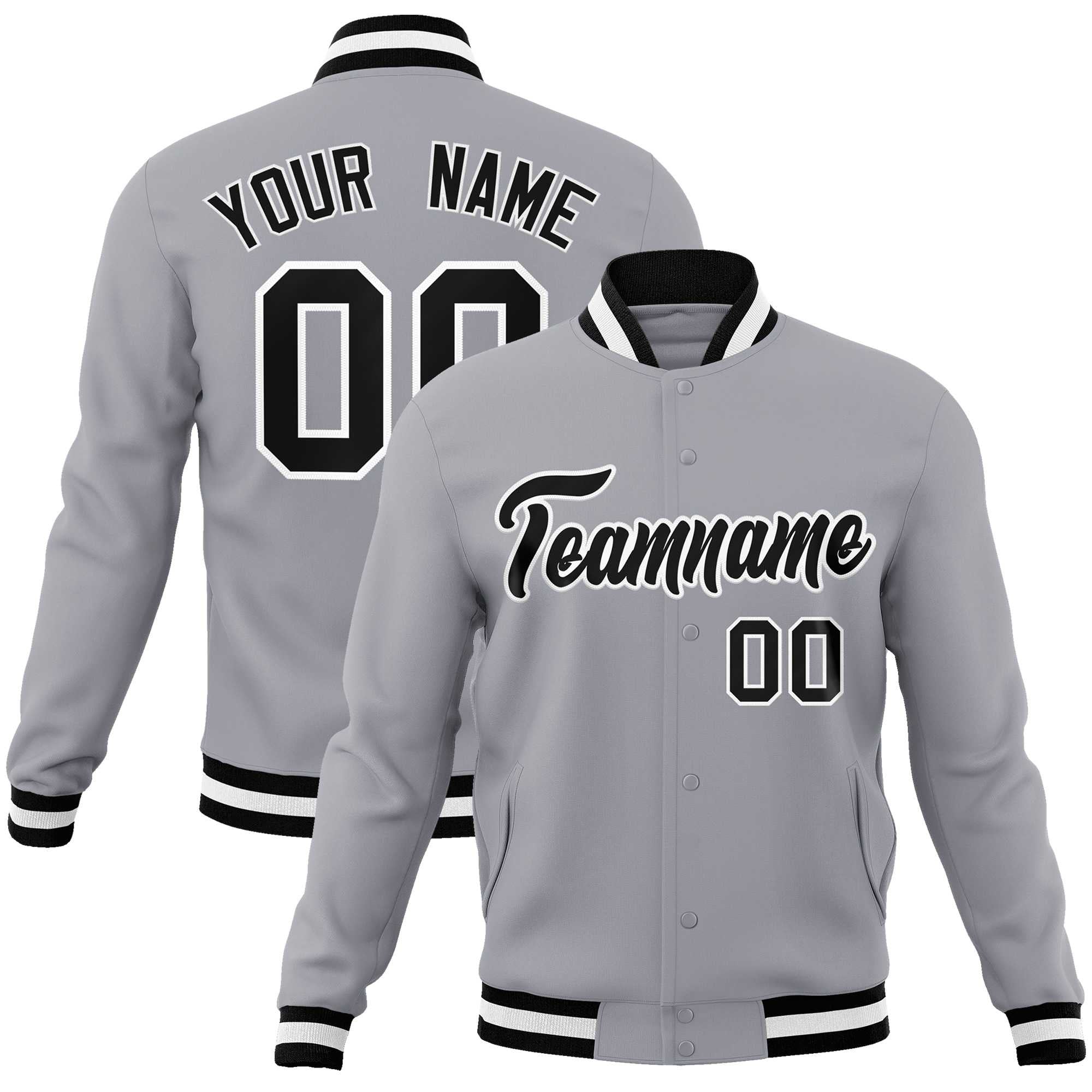 Custom White Red-Black Classic Style Varsity Full-Snap Letterman Jacket | KXKSHOP